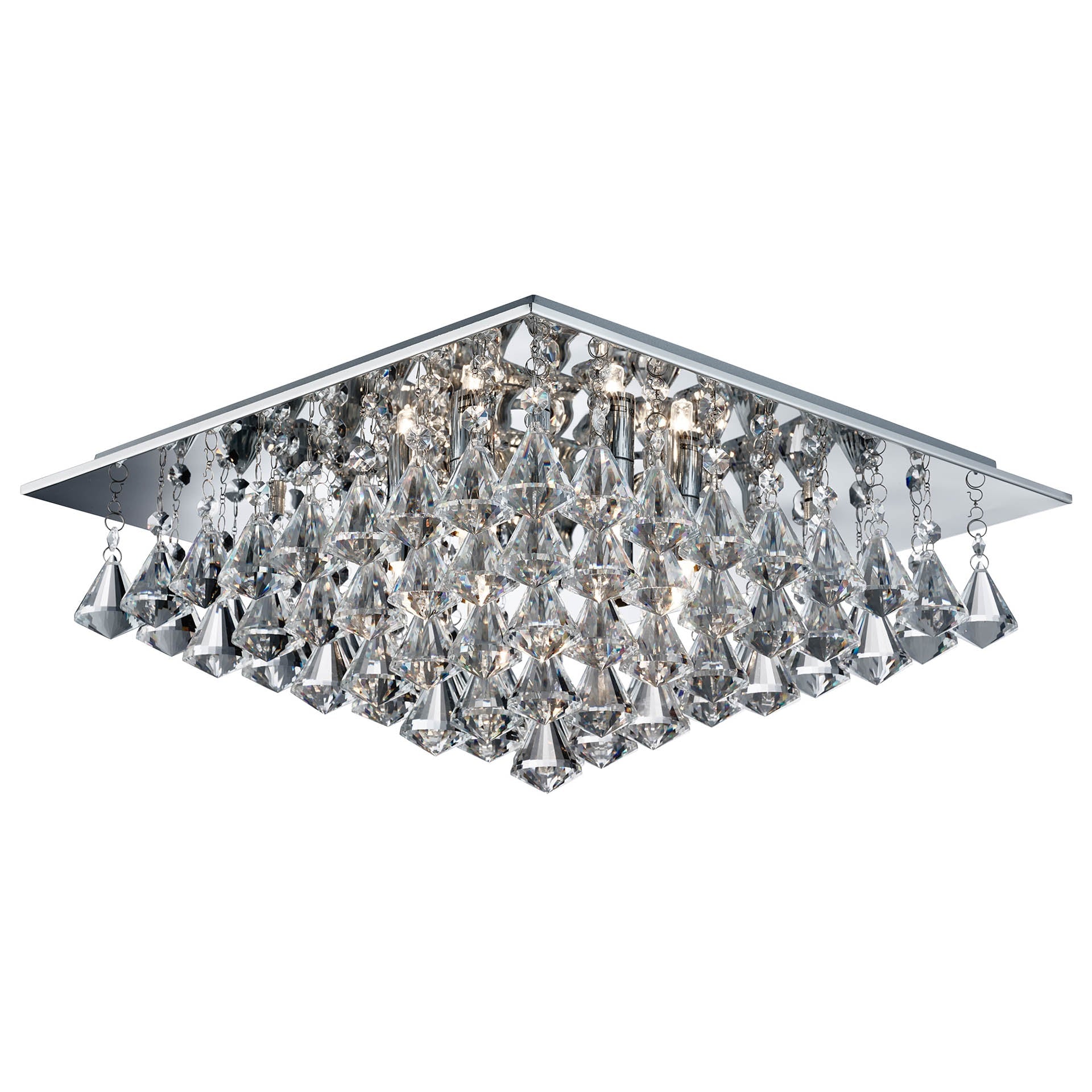 Hanna 6 Lt Flush - Chrome Metal & Clear Crystal