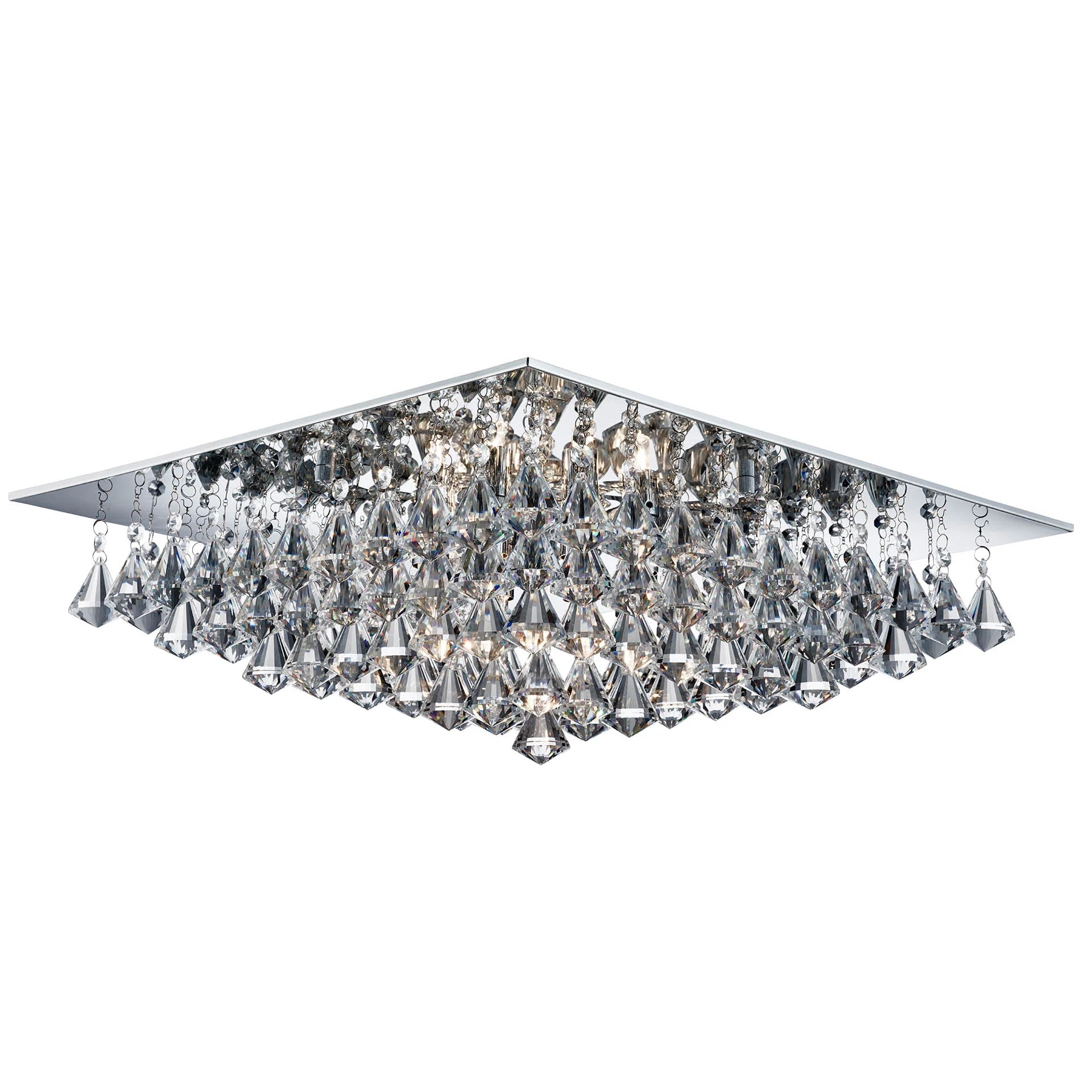 Hanna 8Lt Flush - Chrome Metal & Clear Crystal