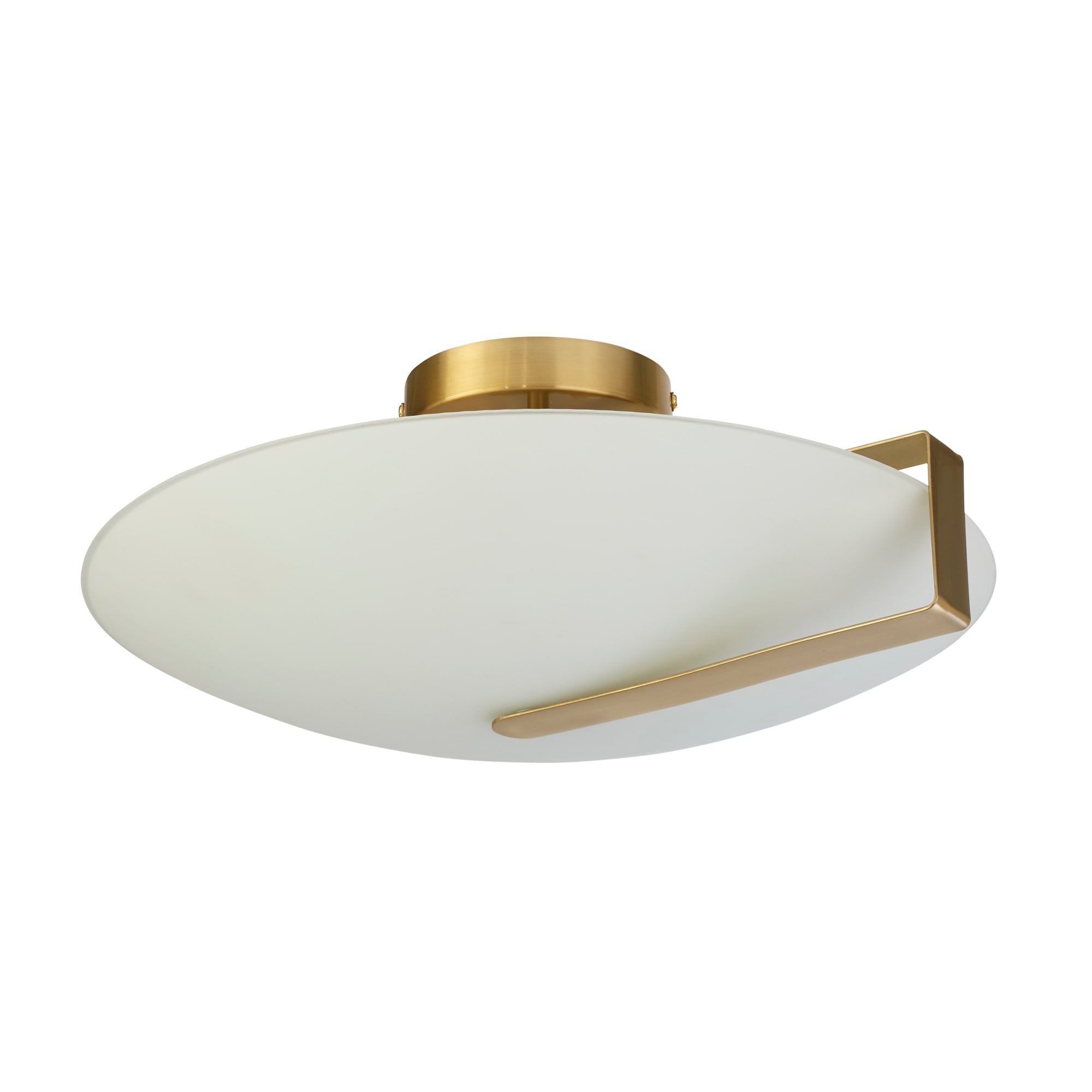 Sundial Flush - Gold Metal & Frosted Glass