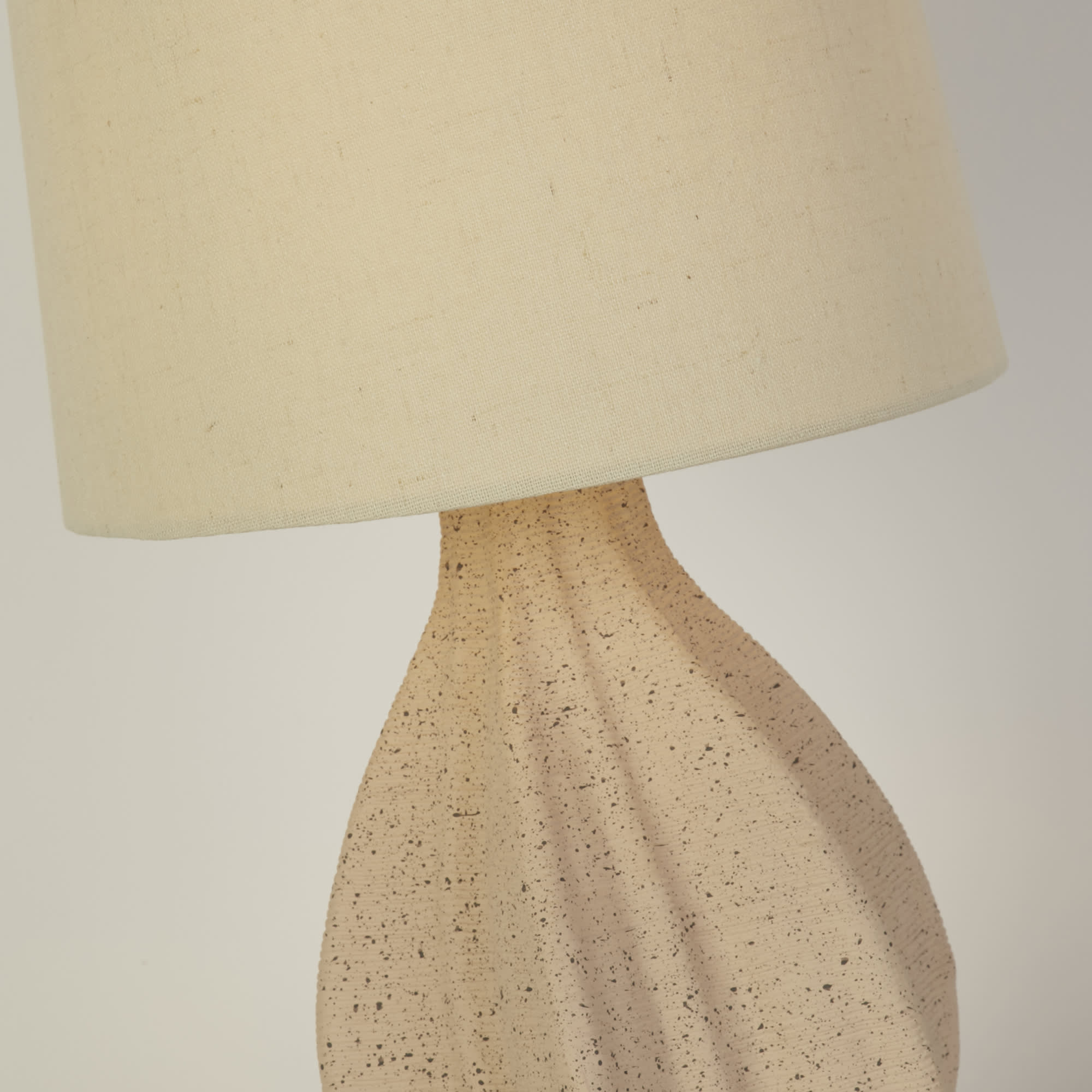 Twist 1Lt Table Lamp, Ceramic with Linen Shade