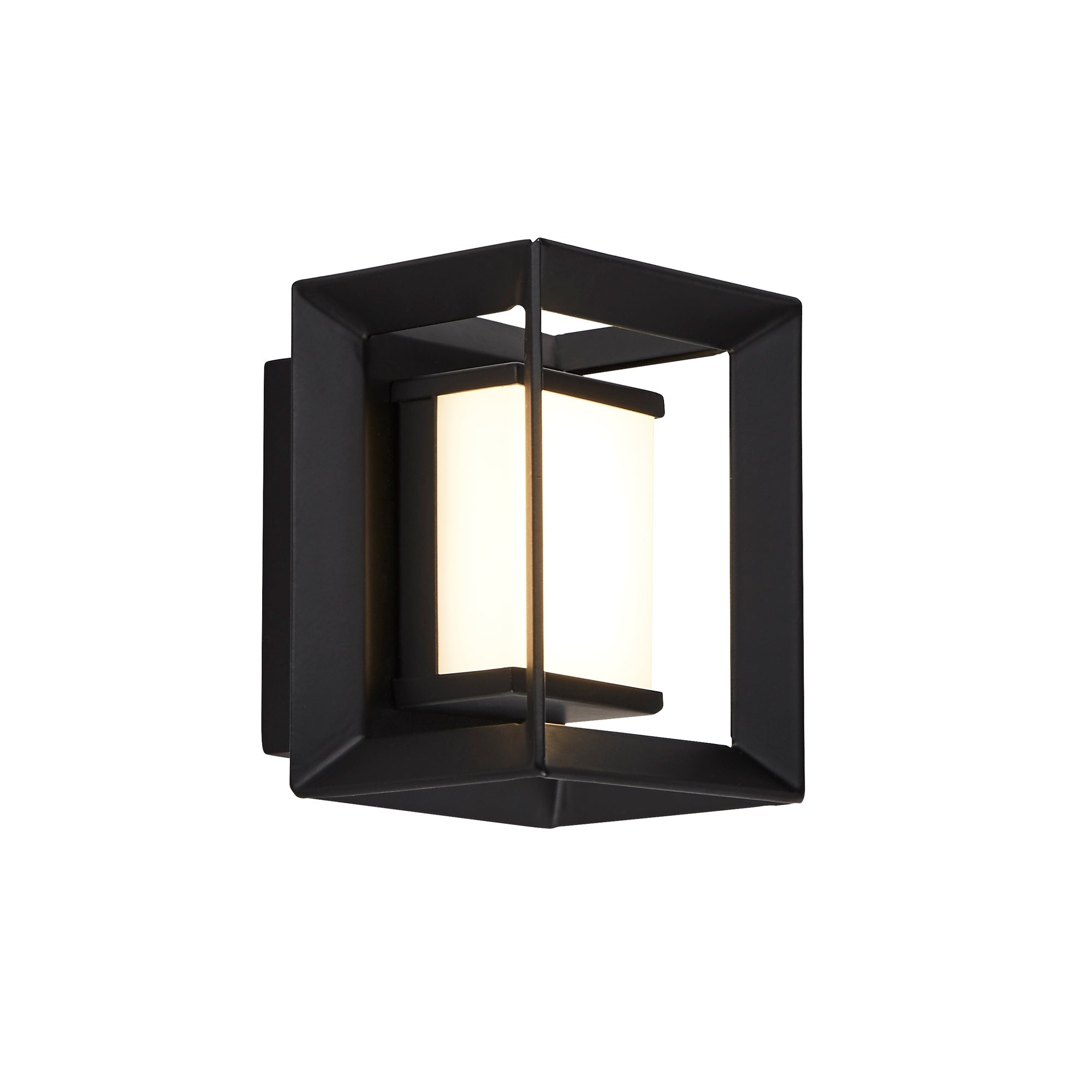 Chaplin Wall Light - Black Metal & Opal Acrylic Square