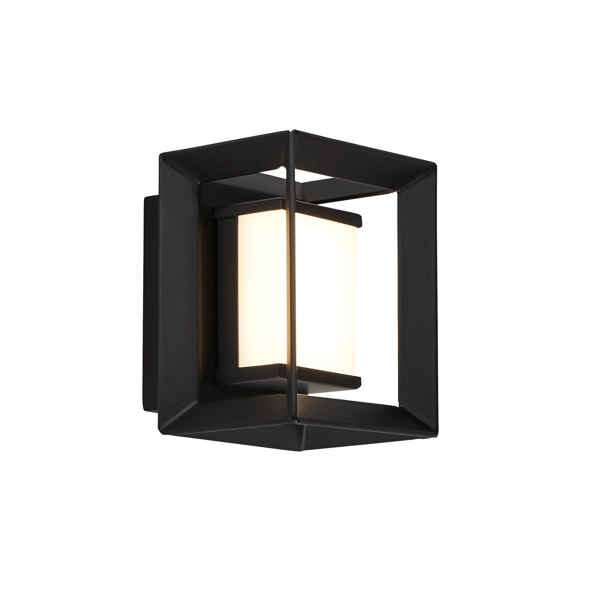 Chaplin Wall Light - Black Metal & Opal Acrylic Square