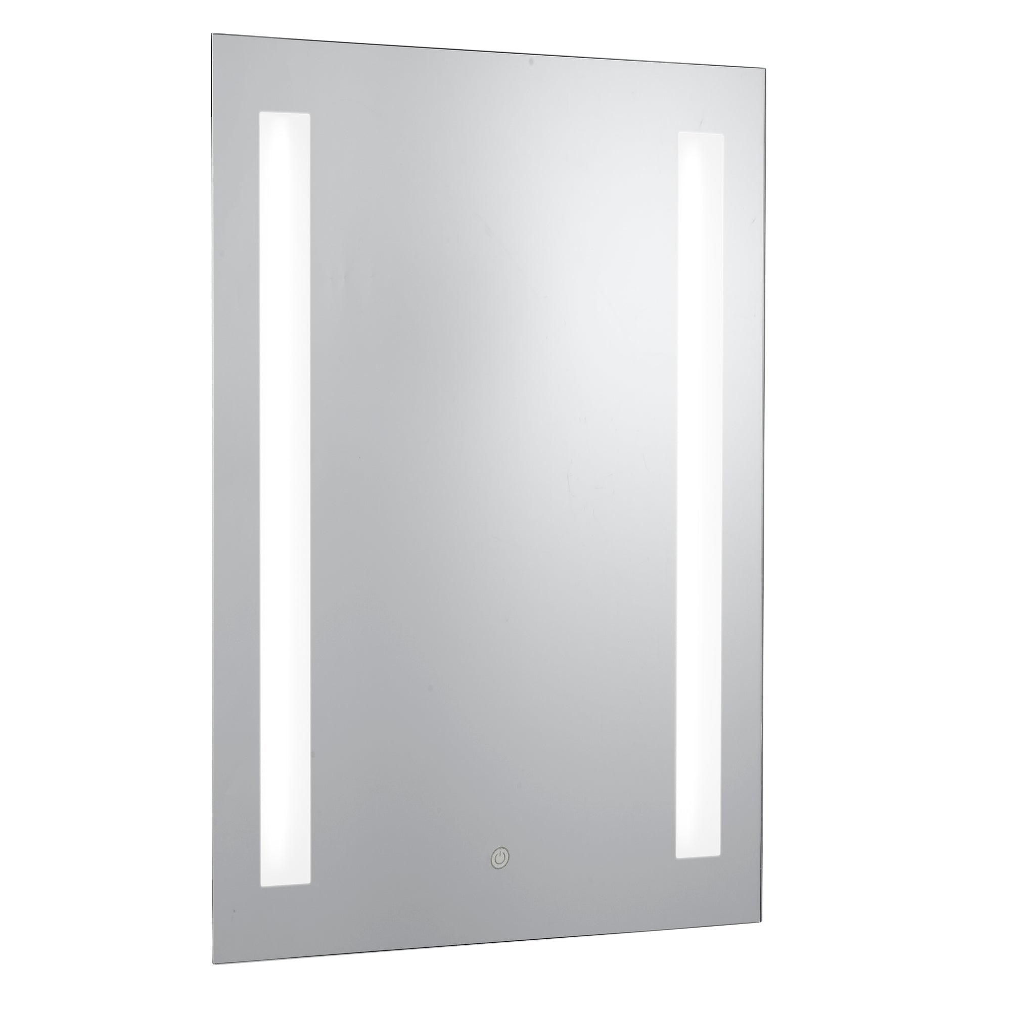 Bathroom Mirror w Shaving Socket - Chrome & Frosted, IP44