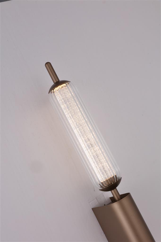 Cattail LED Wall Lamp Latte Metal with Clear Glass