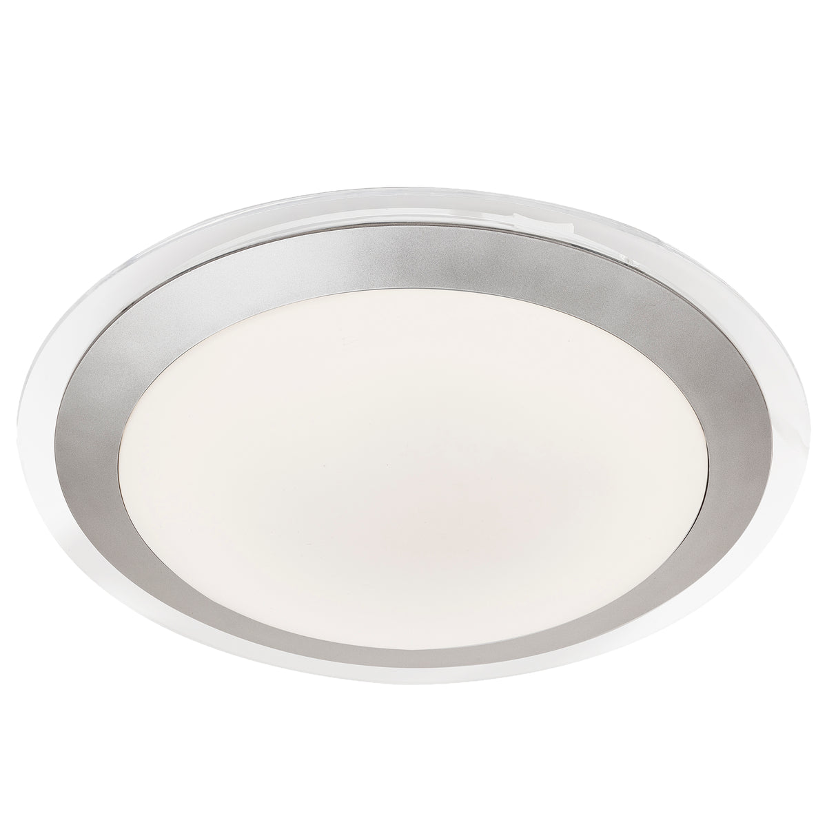 Chester LED Bathroom Flush - Acrylic & Silver Metal, IP44