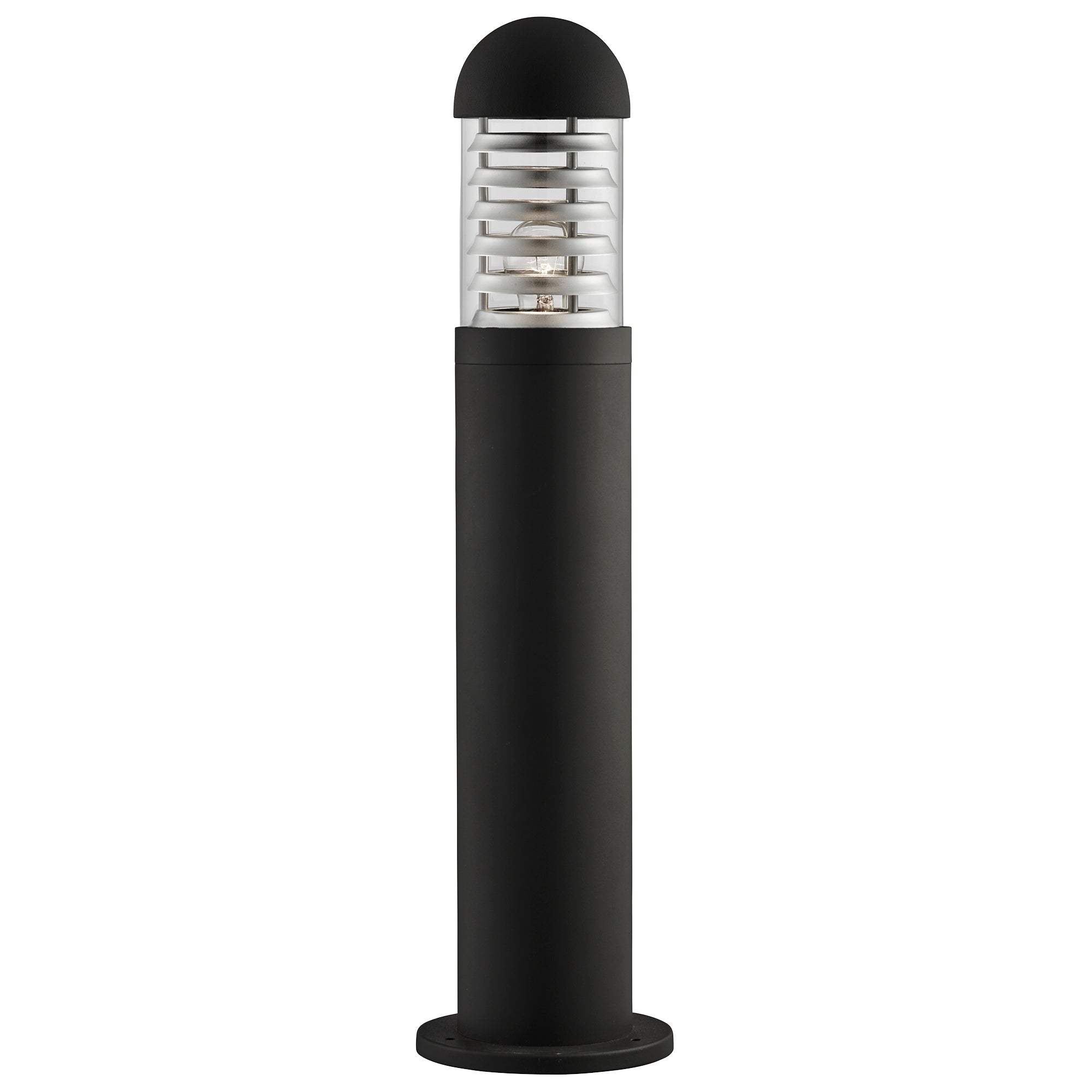Bronx Outdoor Post- Black Metal, Clear Glass & Polycarbonate 600