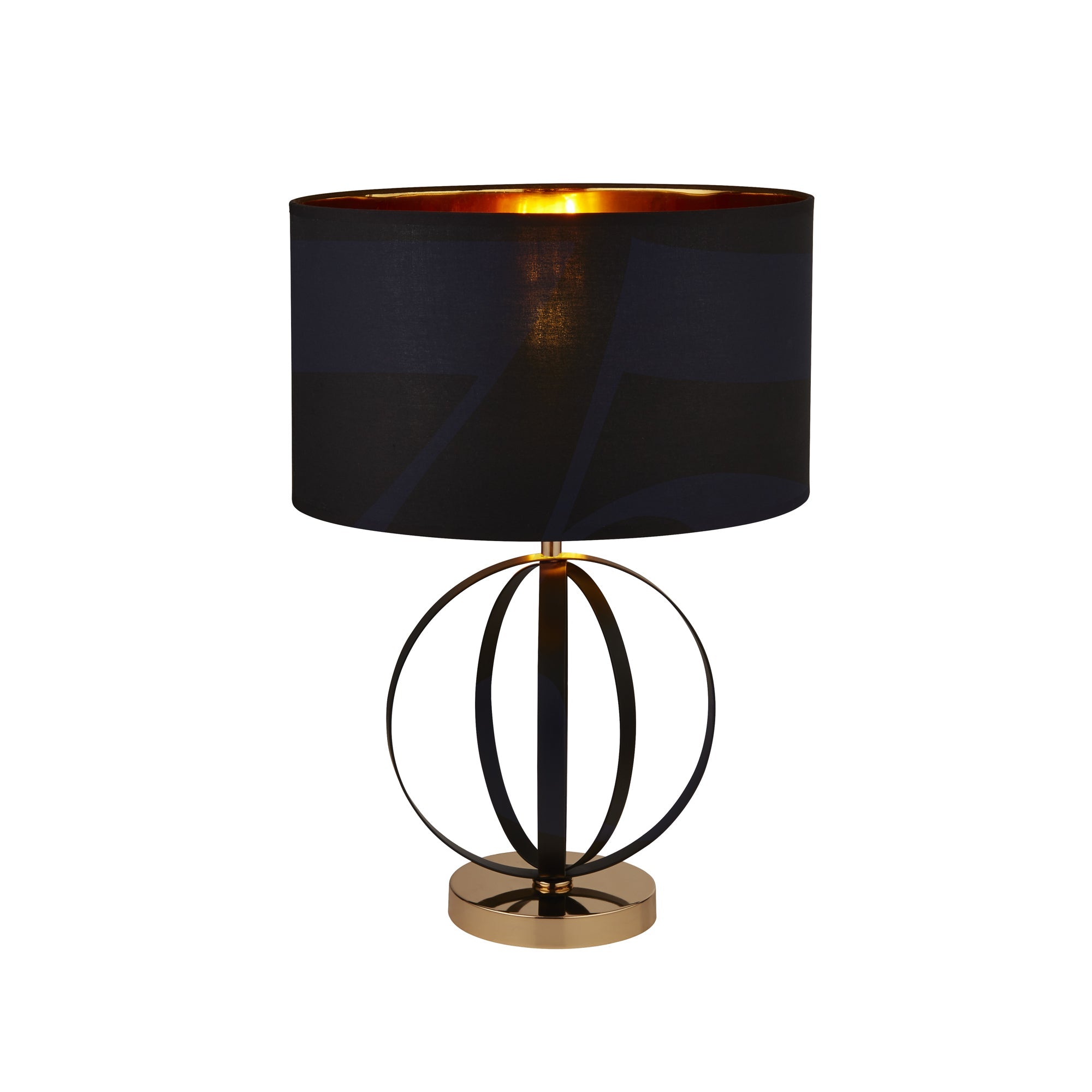 Hazel Table Lamp - Black & Gold Metal & Black Shade