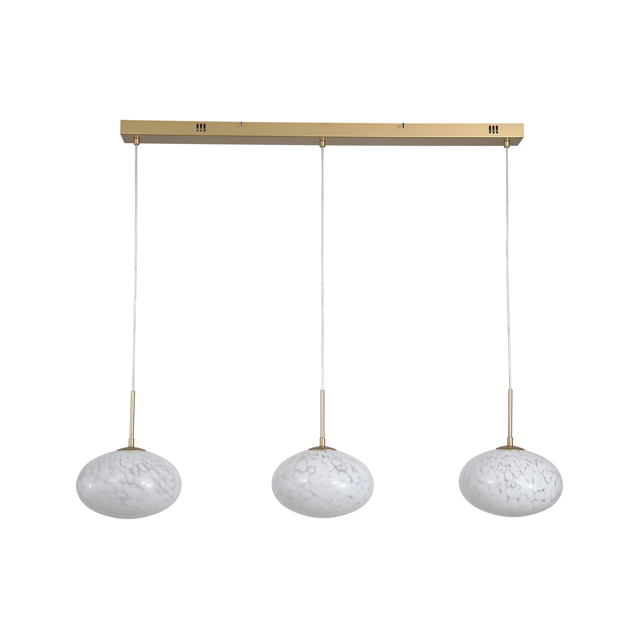 Confetti LED Bar Pendant - Gold Metal & Confetti Glass