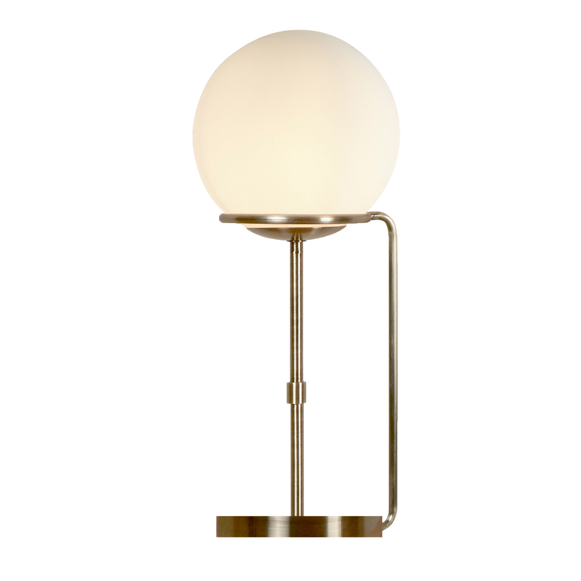 Sphere Table Lamp - Antique Brass Metal & Opal Glass