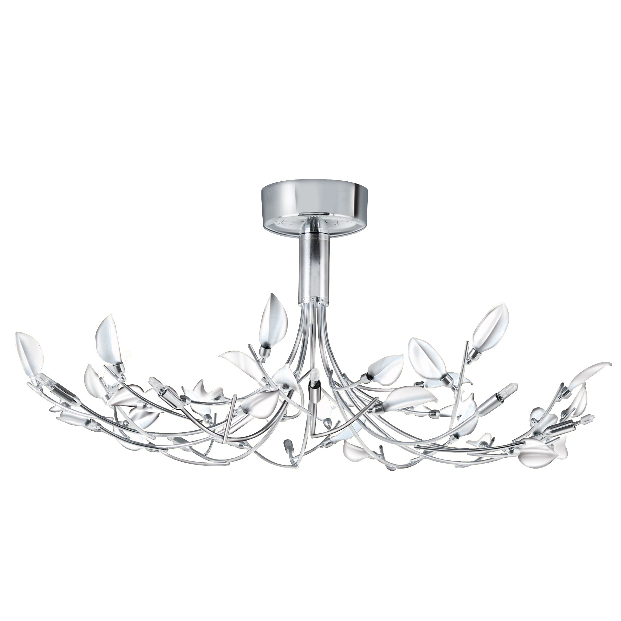 Wisteria Ceiling Semi-Flush -Chrome & Acid Glass