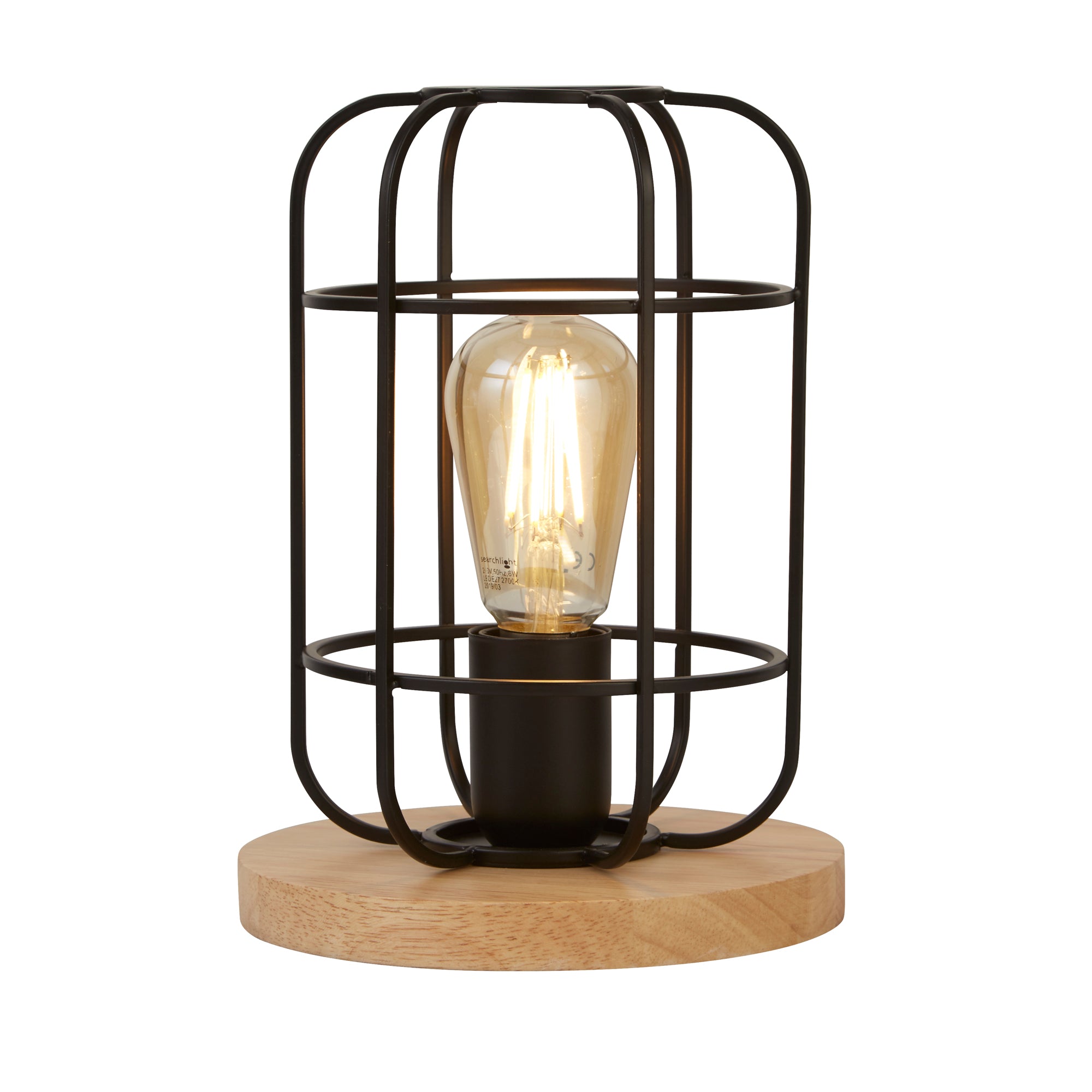 Vision Table Lamp - Matt Black Metal & Wood