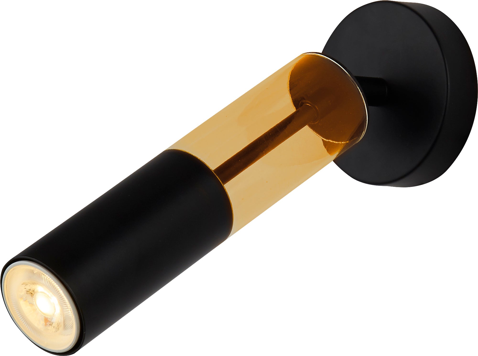 Merrygold Wall Light - Black Metal & Amber Acrylic