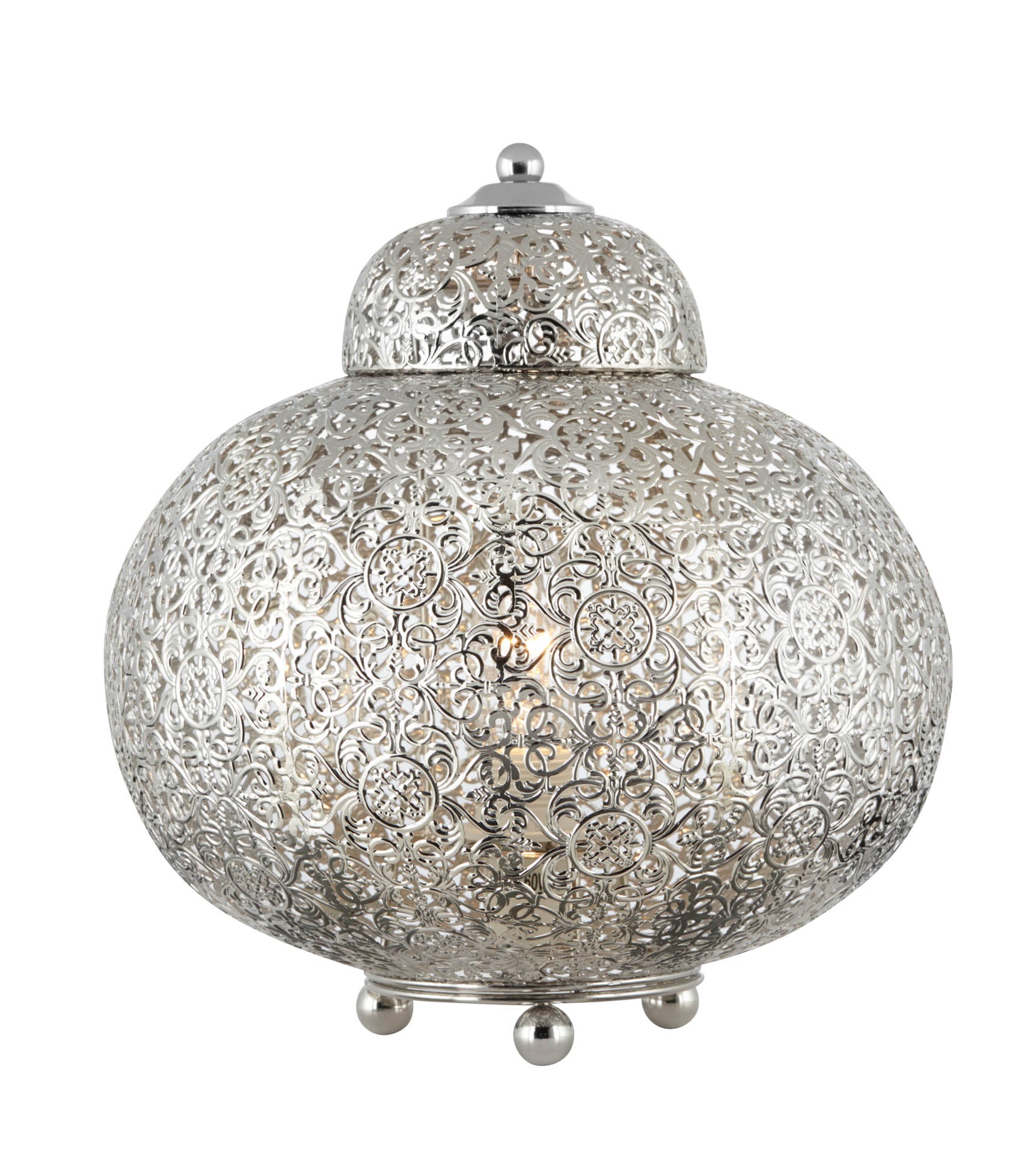 Fretwork Table Lamp - Laser Cut Nickel Metal