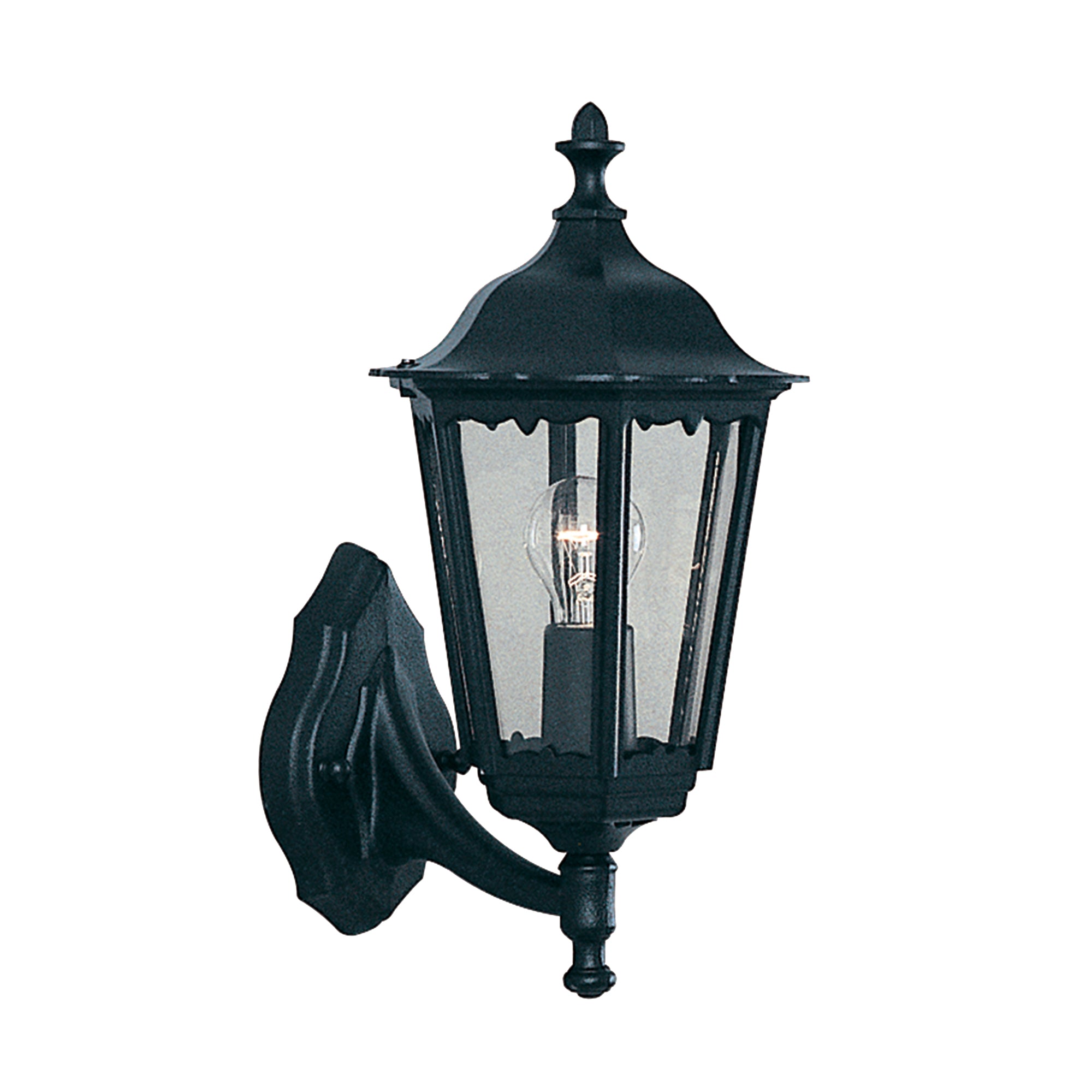 Alex Outdoor Wall Light - Black Metal & Glass Black / 230 x 430