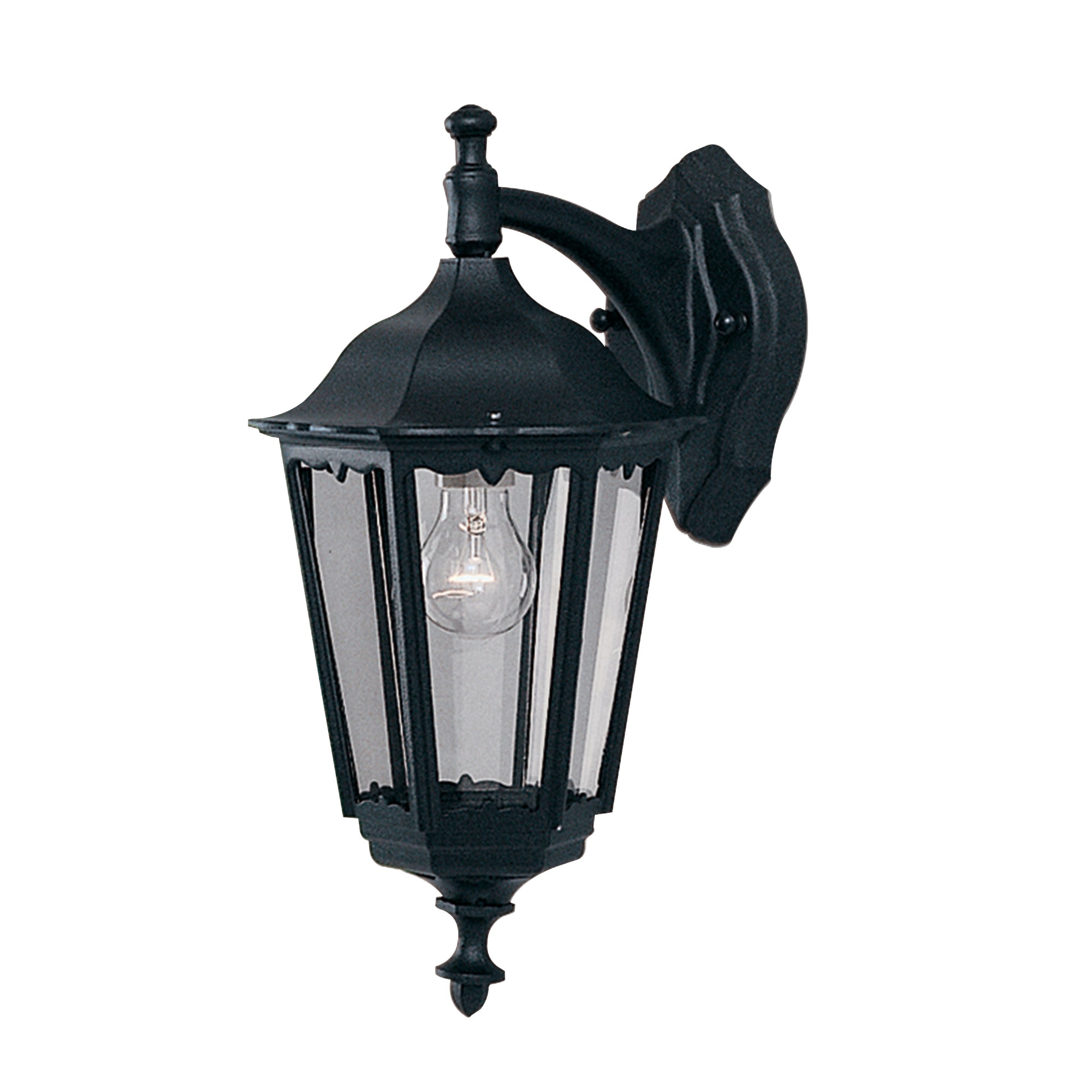 Alex Outdoor Wall Light - Black Metal & Glass Black / 250 x 440