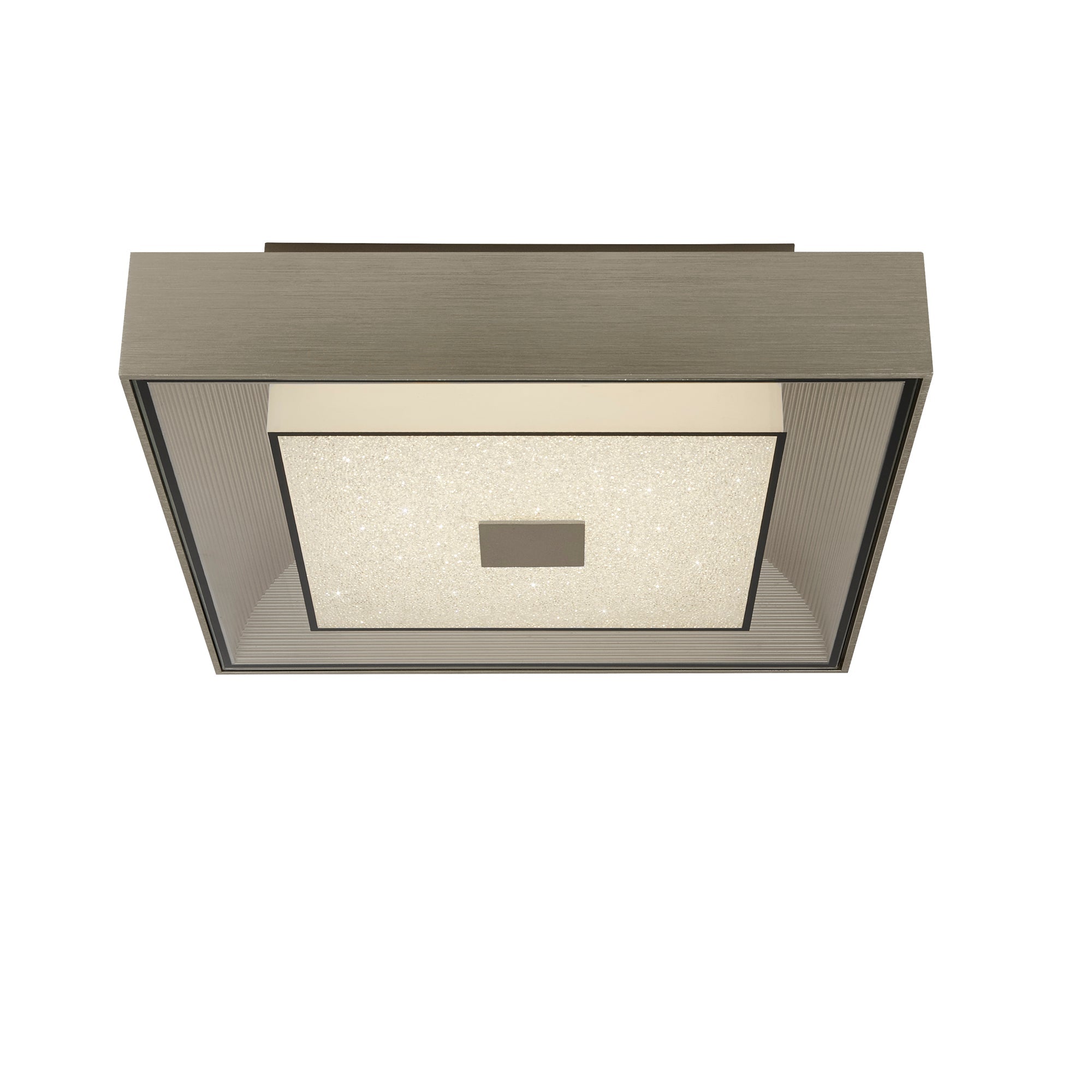Rhea LED Flush Ceiling Light - Silver & Crystal Sand