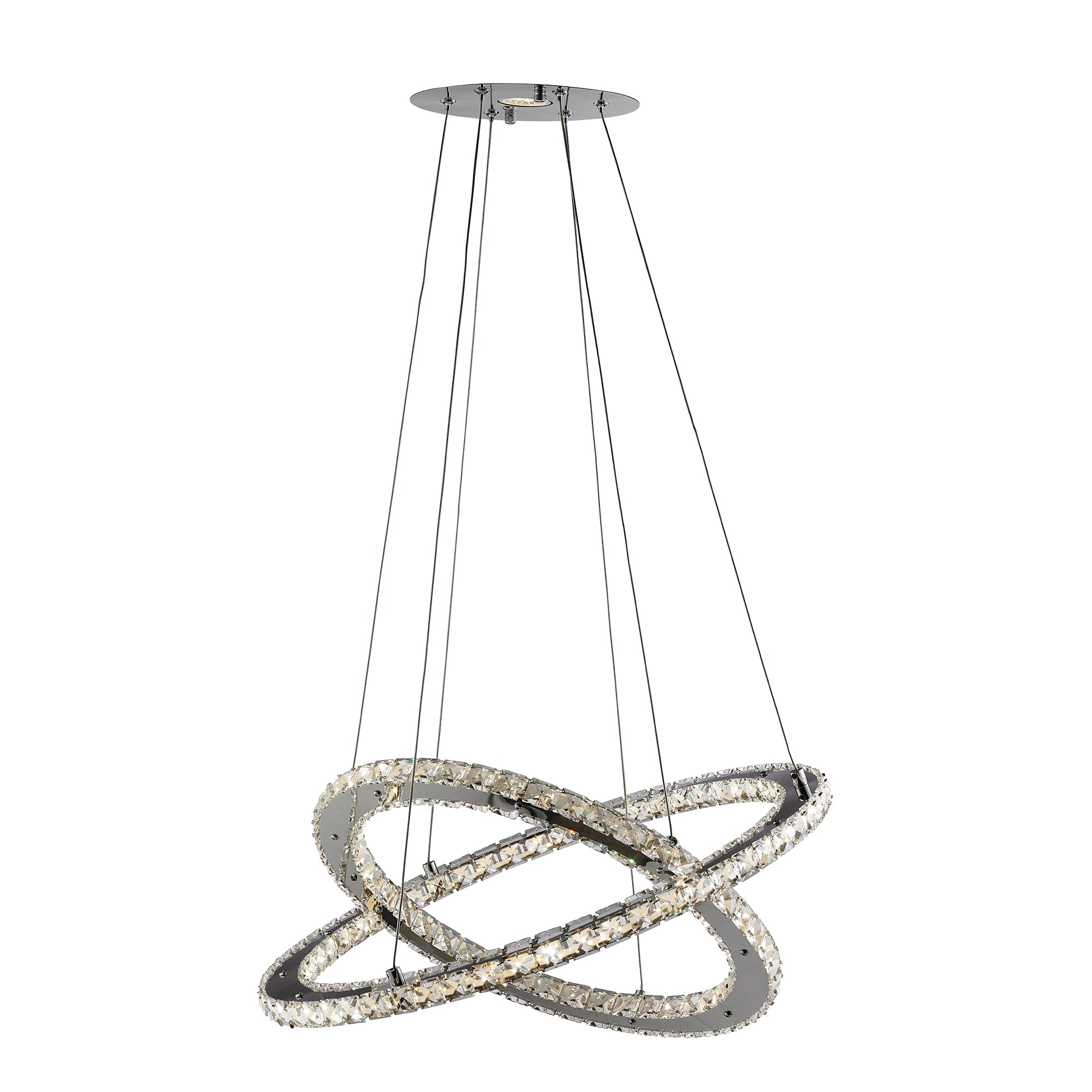 Clover LED Ring Pendant - Chrome & Clear Glass