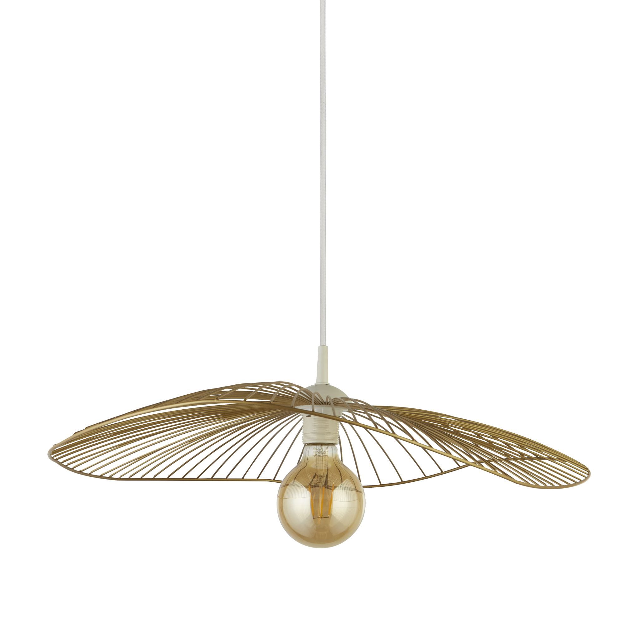 Wave Pendant Convertible to Flush - Black & Gold Metal