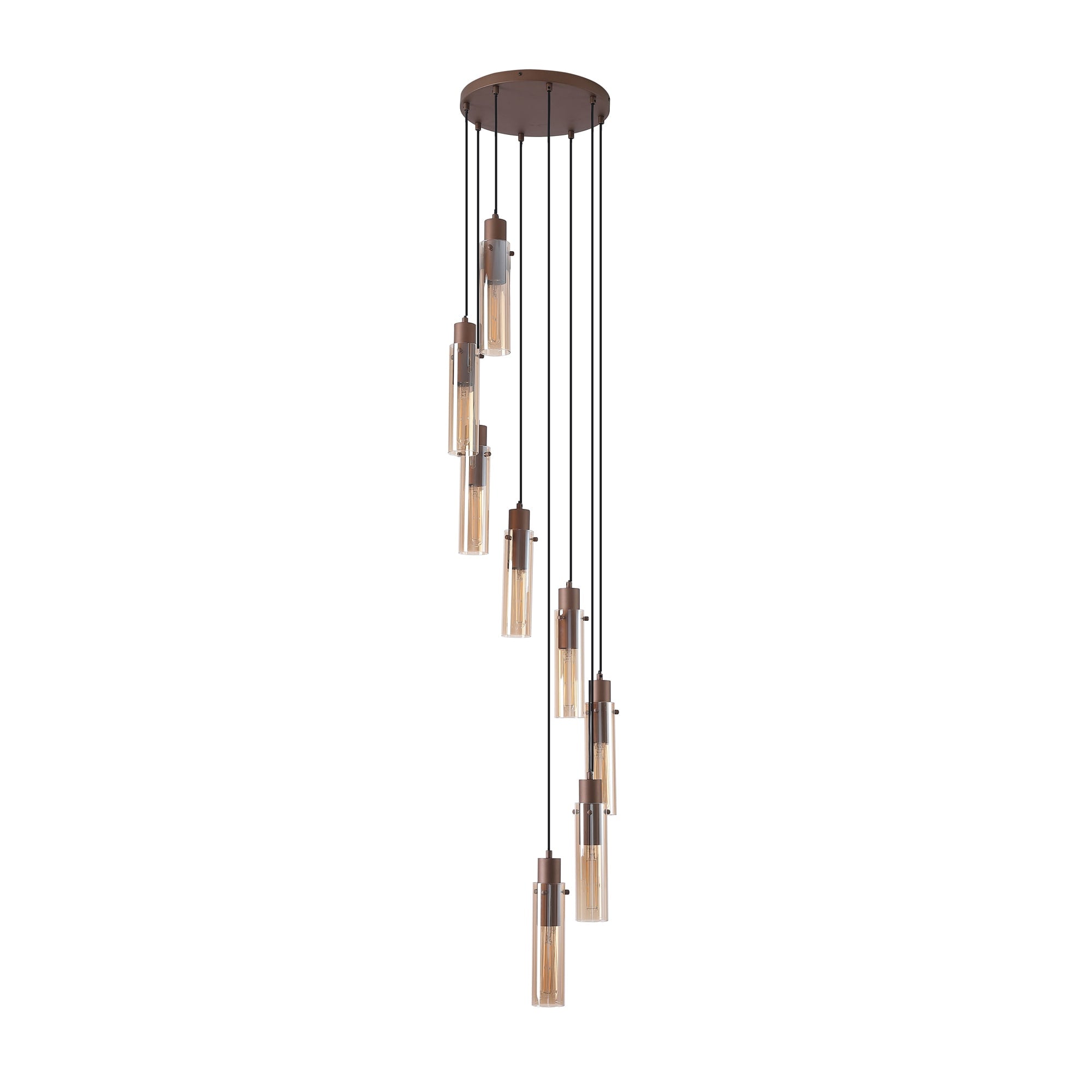 Sweden II 8Lt Multi Drop - Mocha Metal & Amber Glass