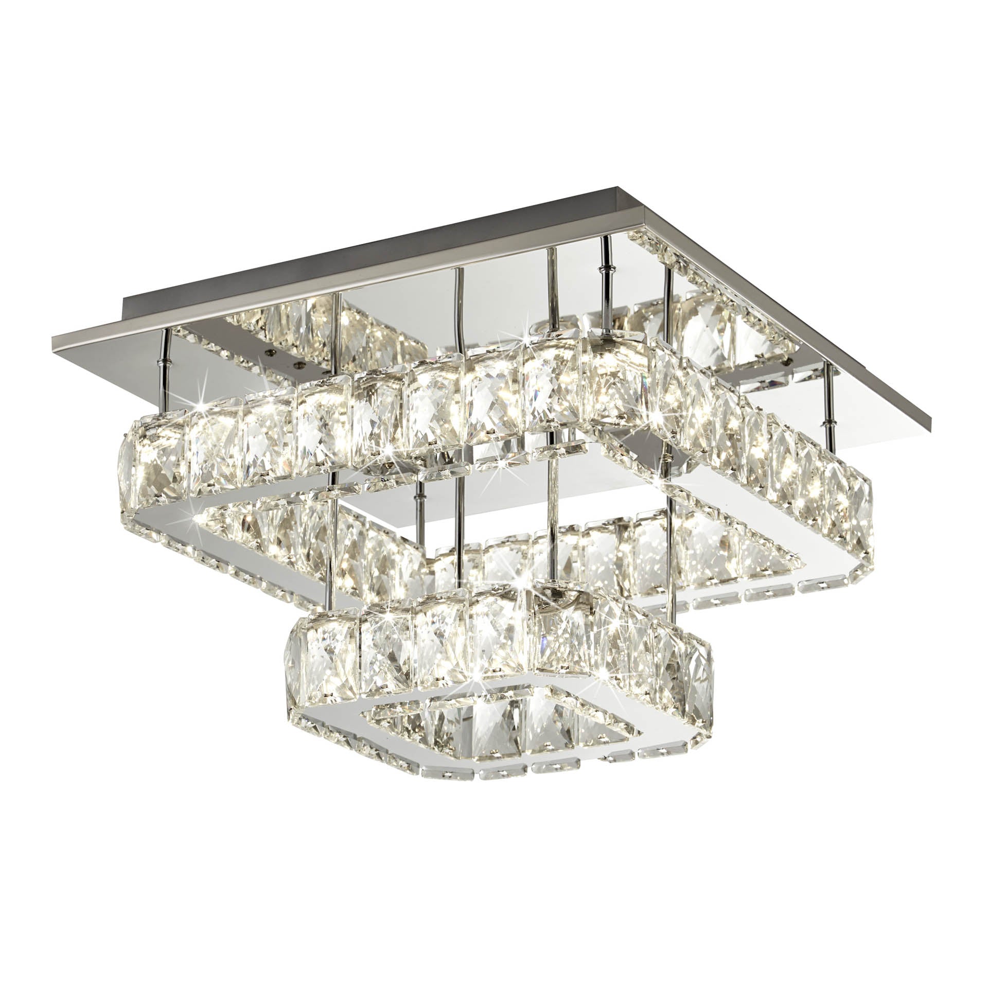 Clover 2 Tier LED Flush - Polished Chrome & Crystal