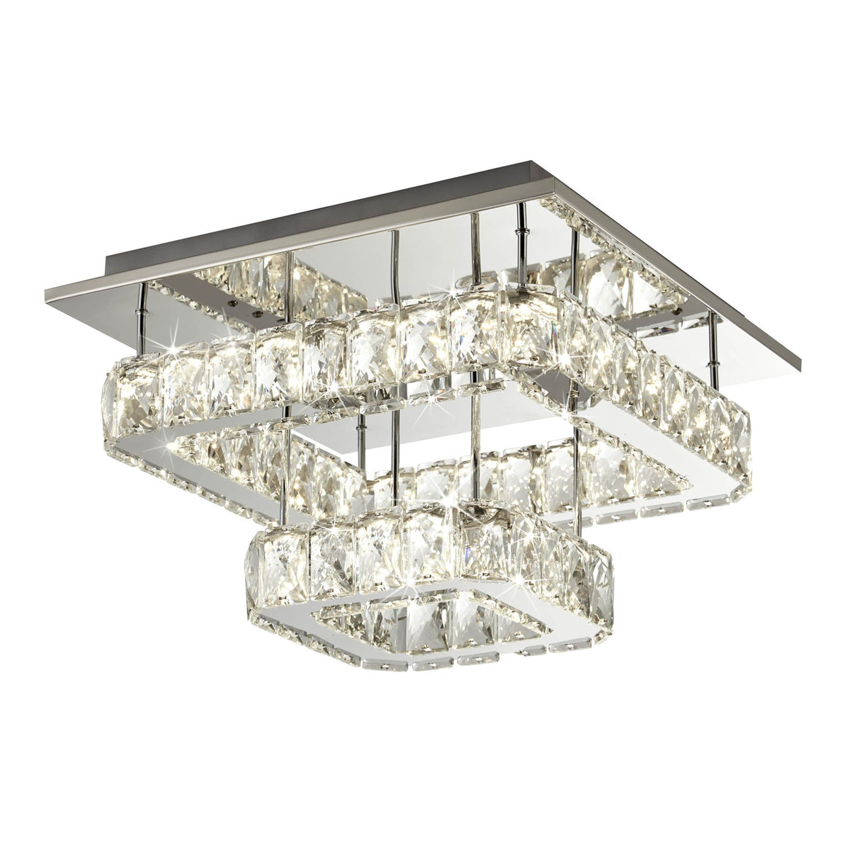 Clover 2 Tier LED Flush - Polished Chrome & Crystal