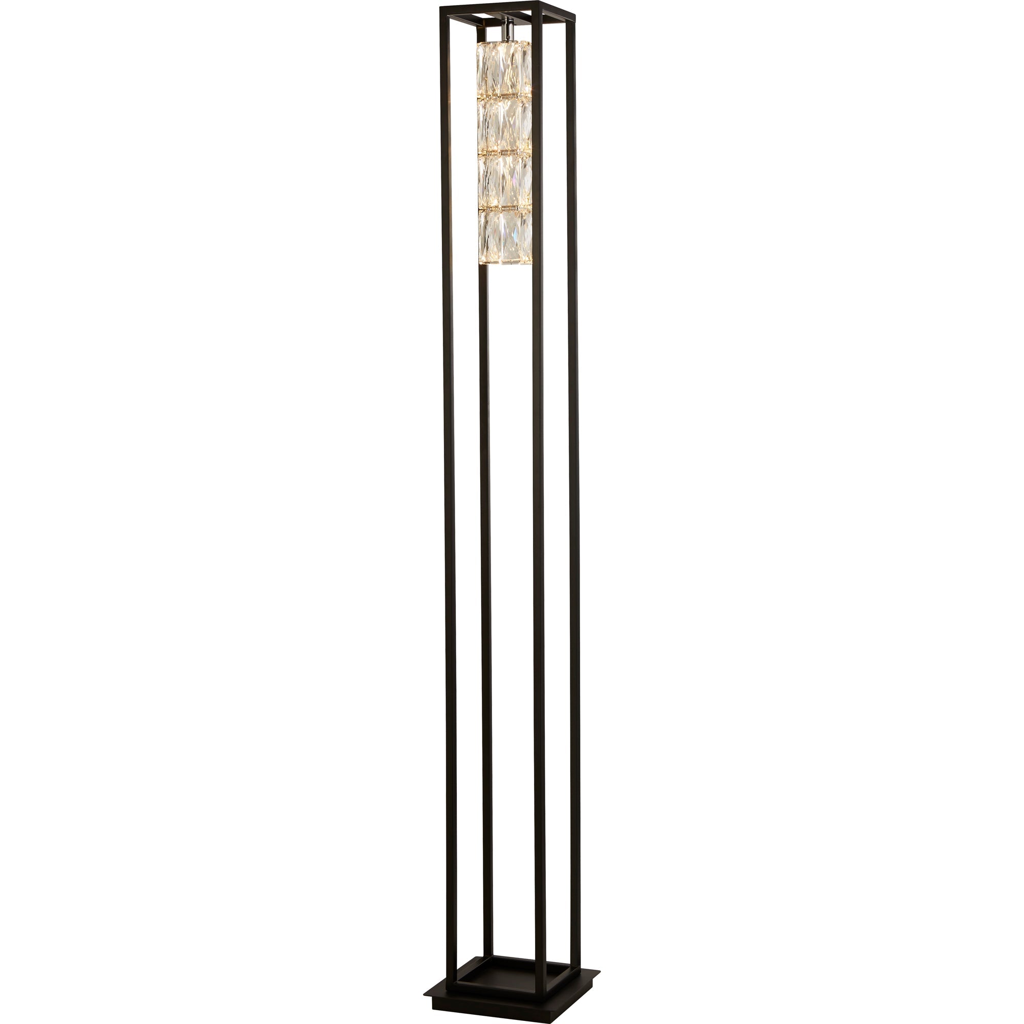 Elevator Floor Lamp - Matt Black Frame & Crystal Centre