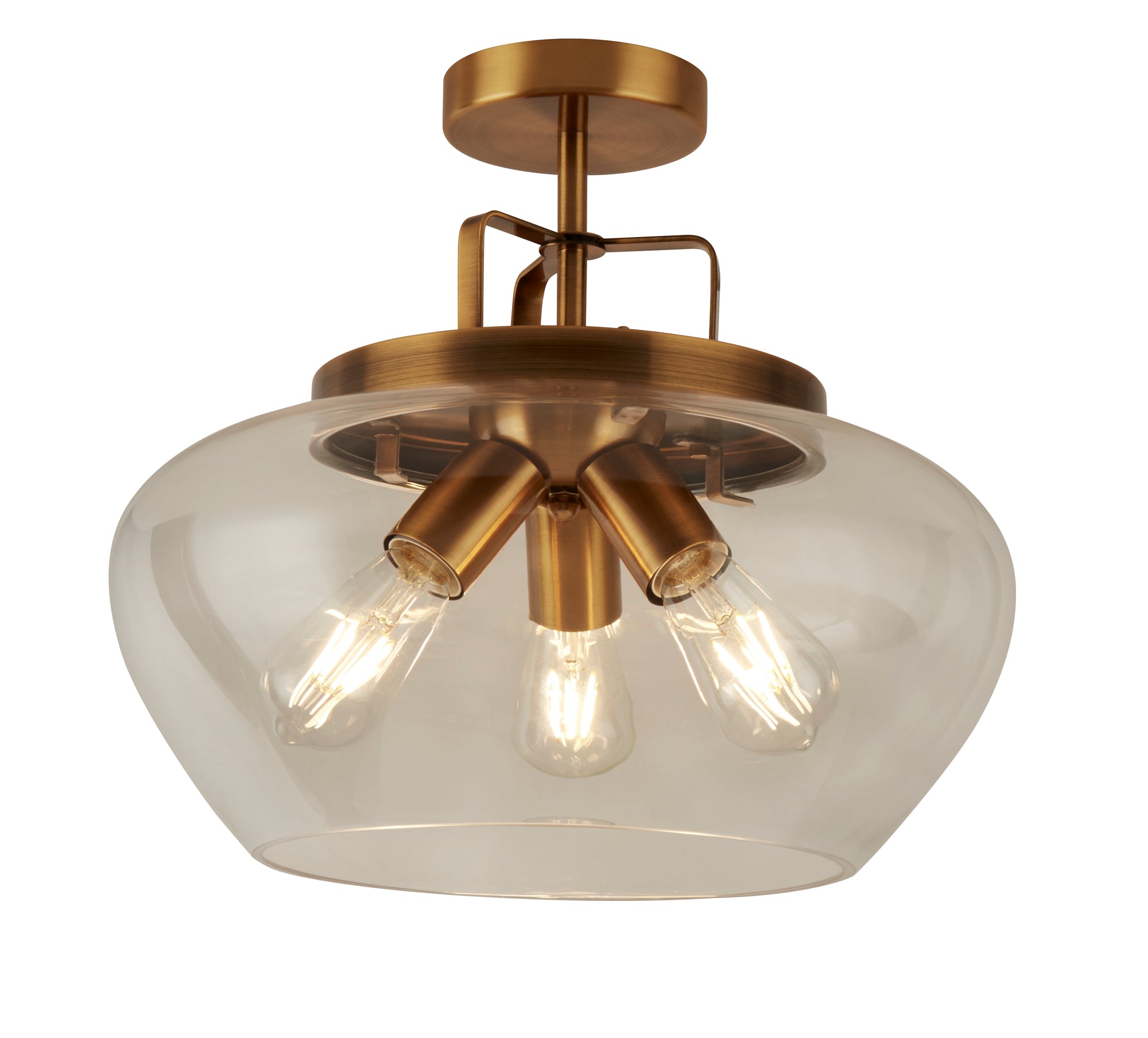 Boule 3Lt Semi Flush Bronze
