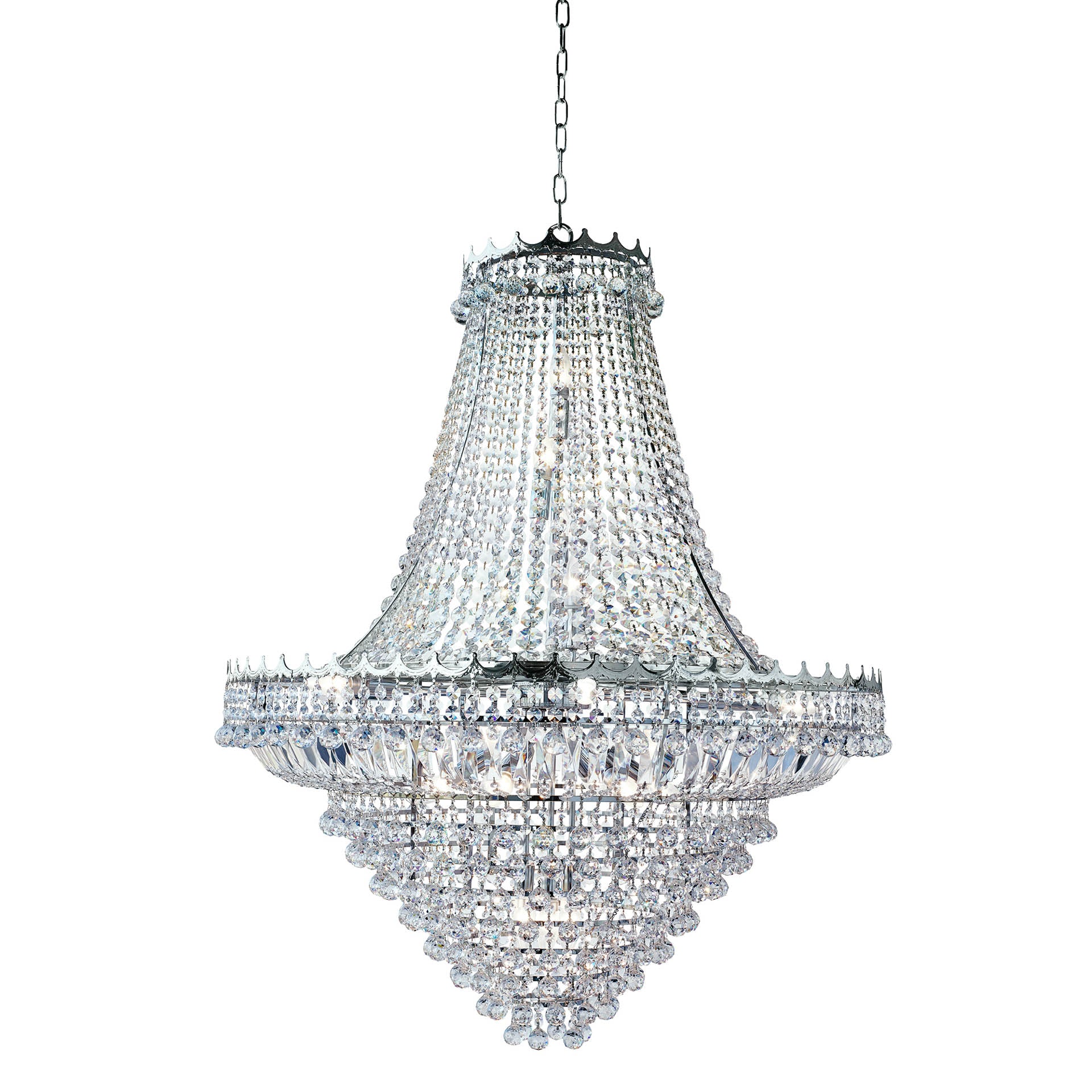 Versailles Chandelier - Metal & Crystal Chrome / 19
