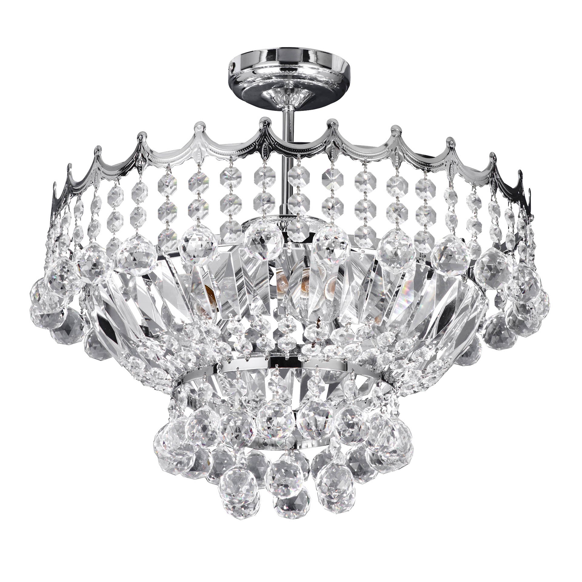 Versailles Semi-Flush Chandelier Chrome