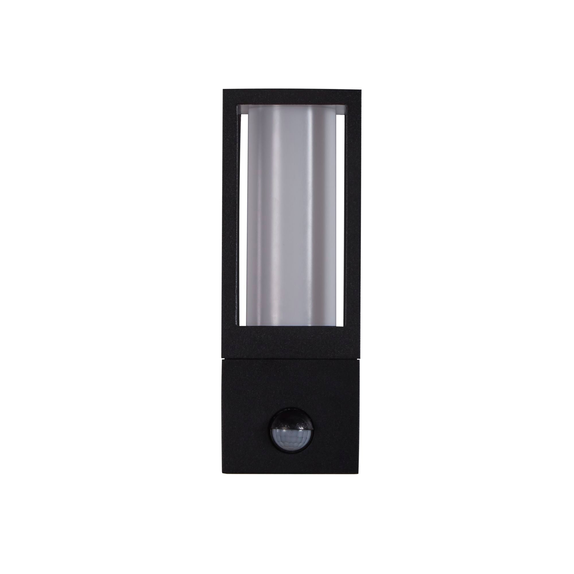 Avenue Outdoor Wall Light- Black Metal & White Polycarbonate