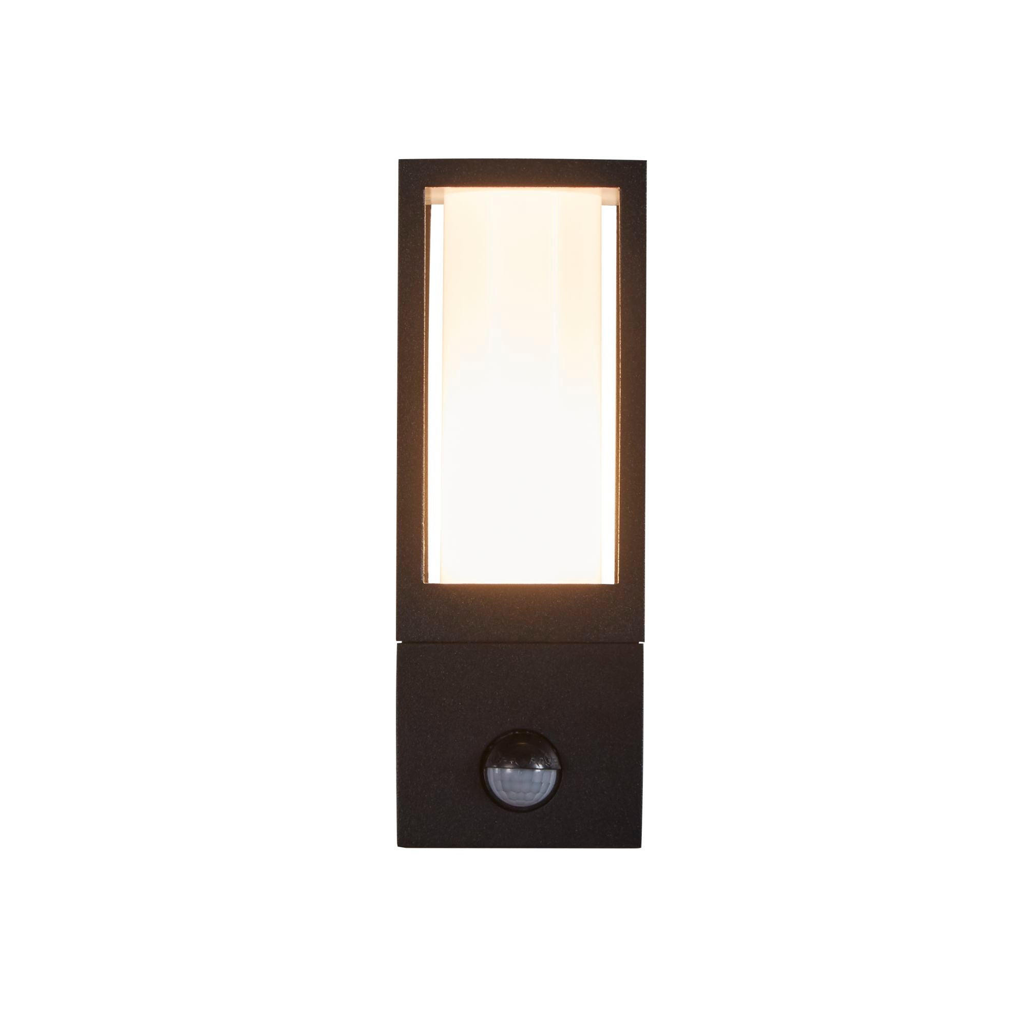 Avenue Outdoor Wall Light- Black Metal & White Polycarbonate
