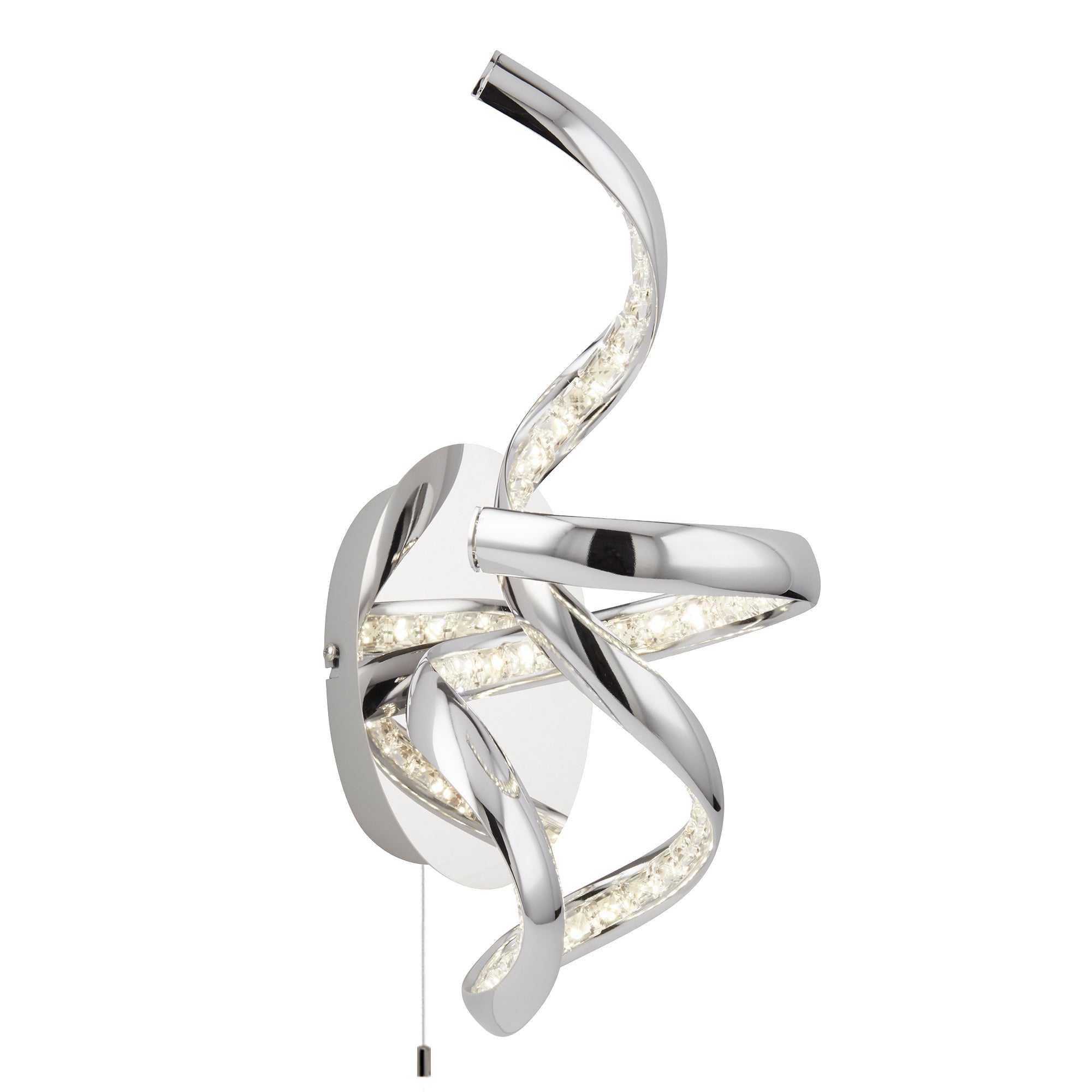 Twirls Wall Light - Chrome Metal & Glass