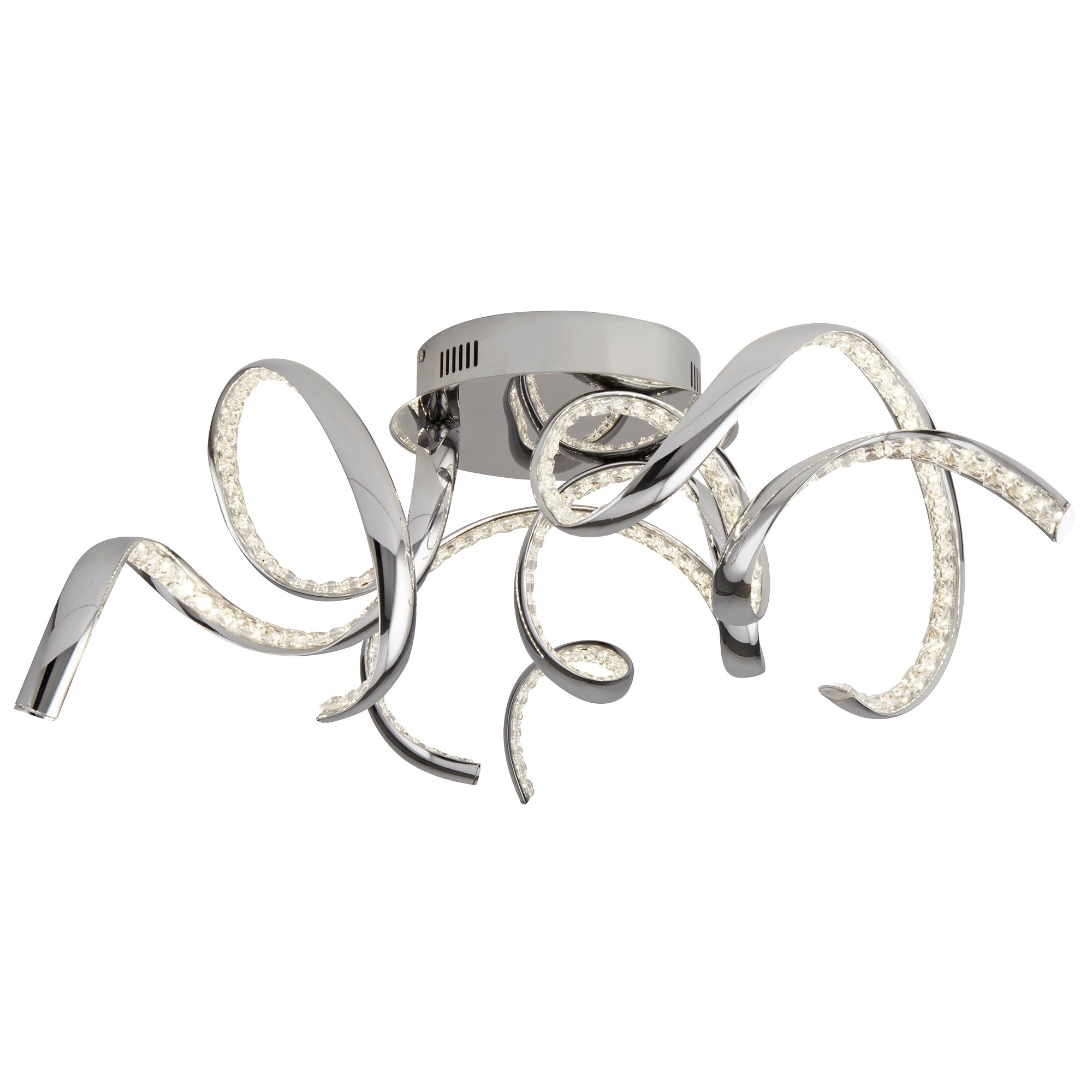 Twirls LED Flush- Chrome & Clear Crystal