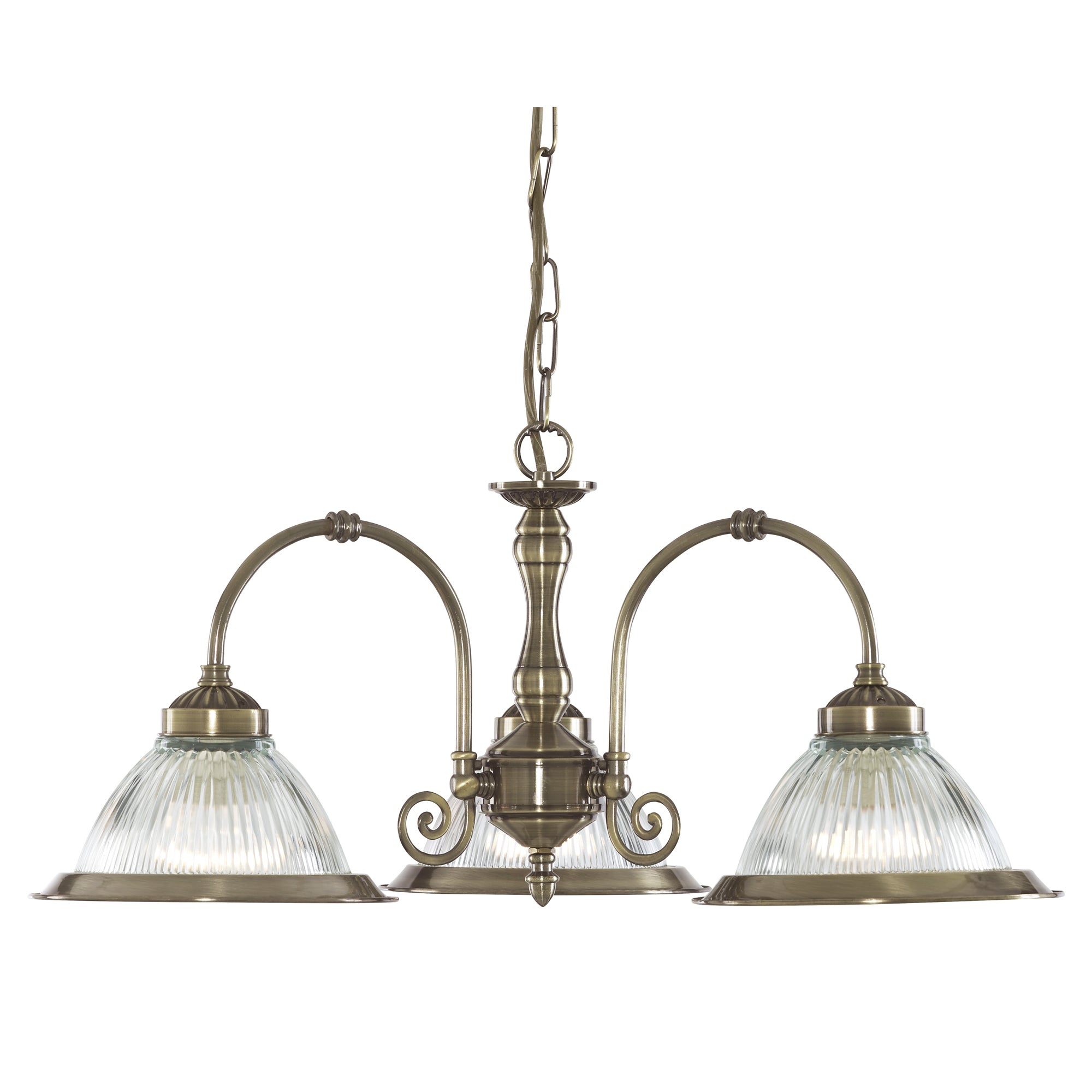 American Diner Pendant II - Glass Antique Brass / 3