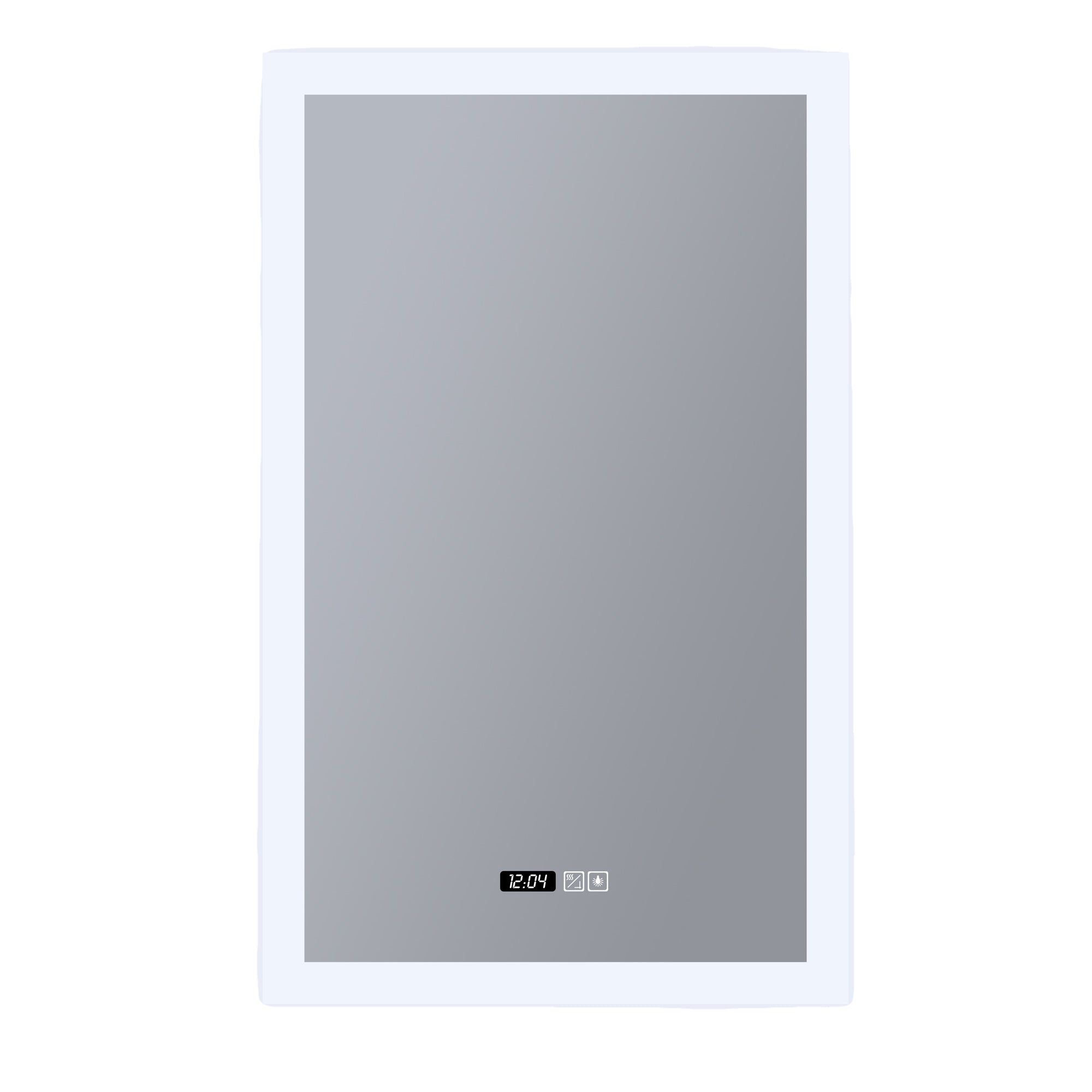 Rectangle Bathroom Mirror-Digital Clock,Demister Pad