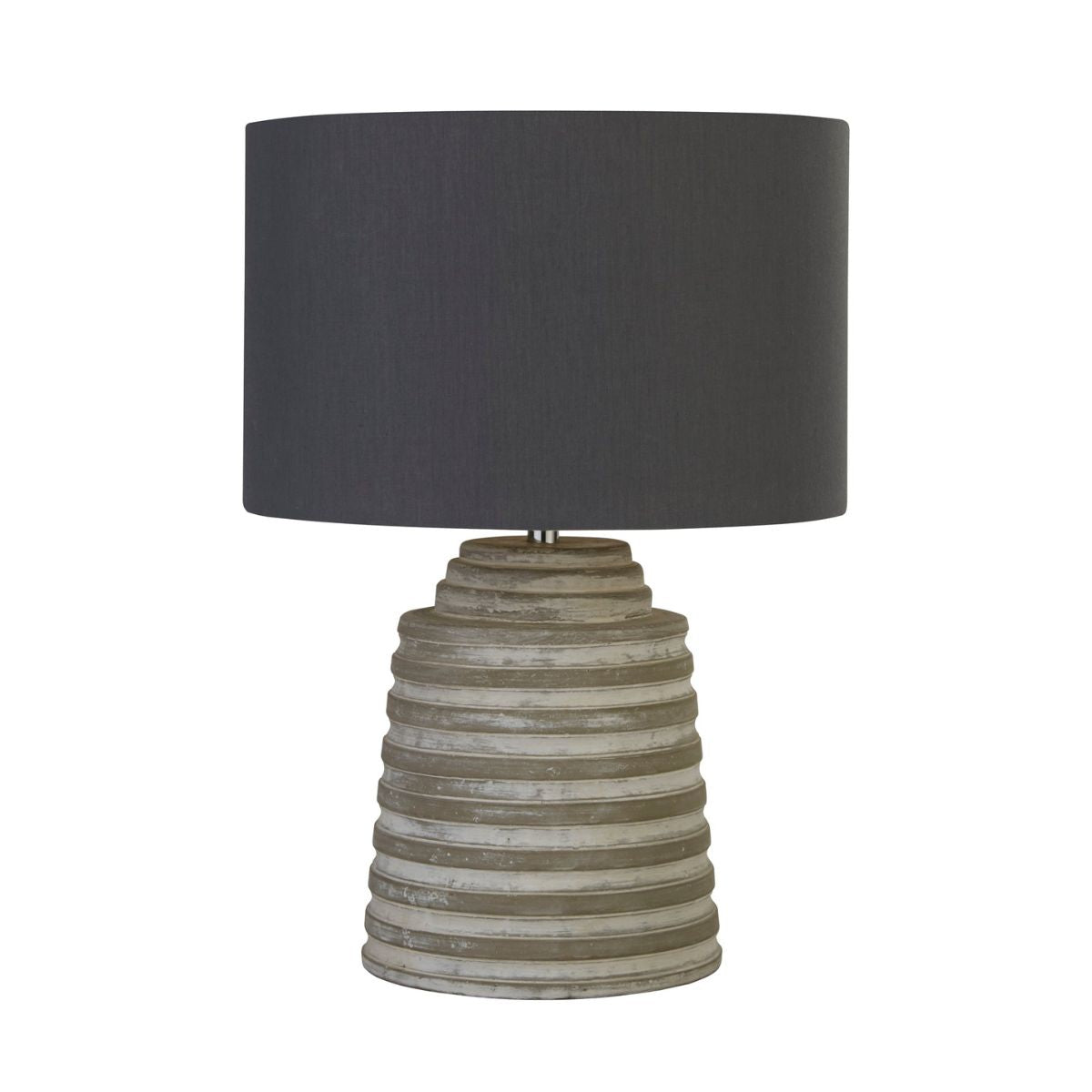 Liana Table Lamp - Grey Cement & Grey Fabric Shade