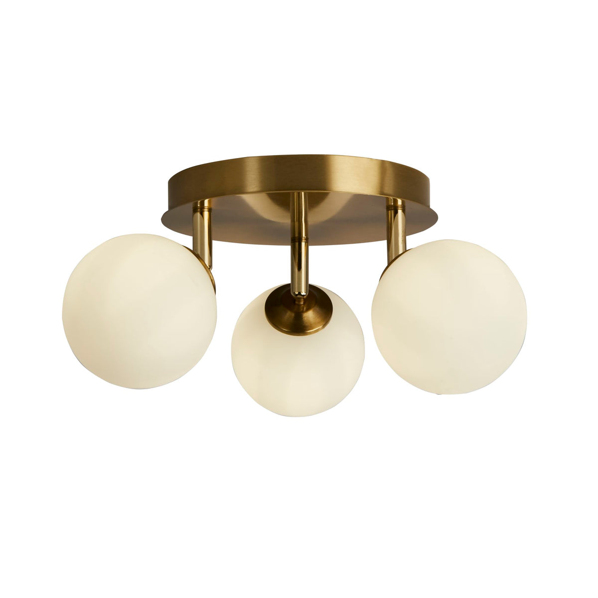 Crosby 3Lt Semi-Flush - Gold Metal & Opal Glass Gold
