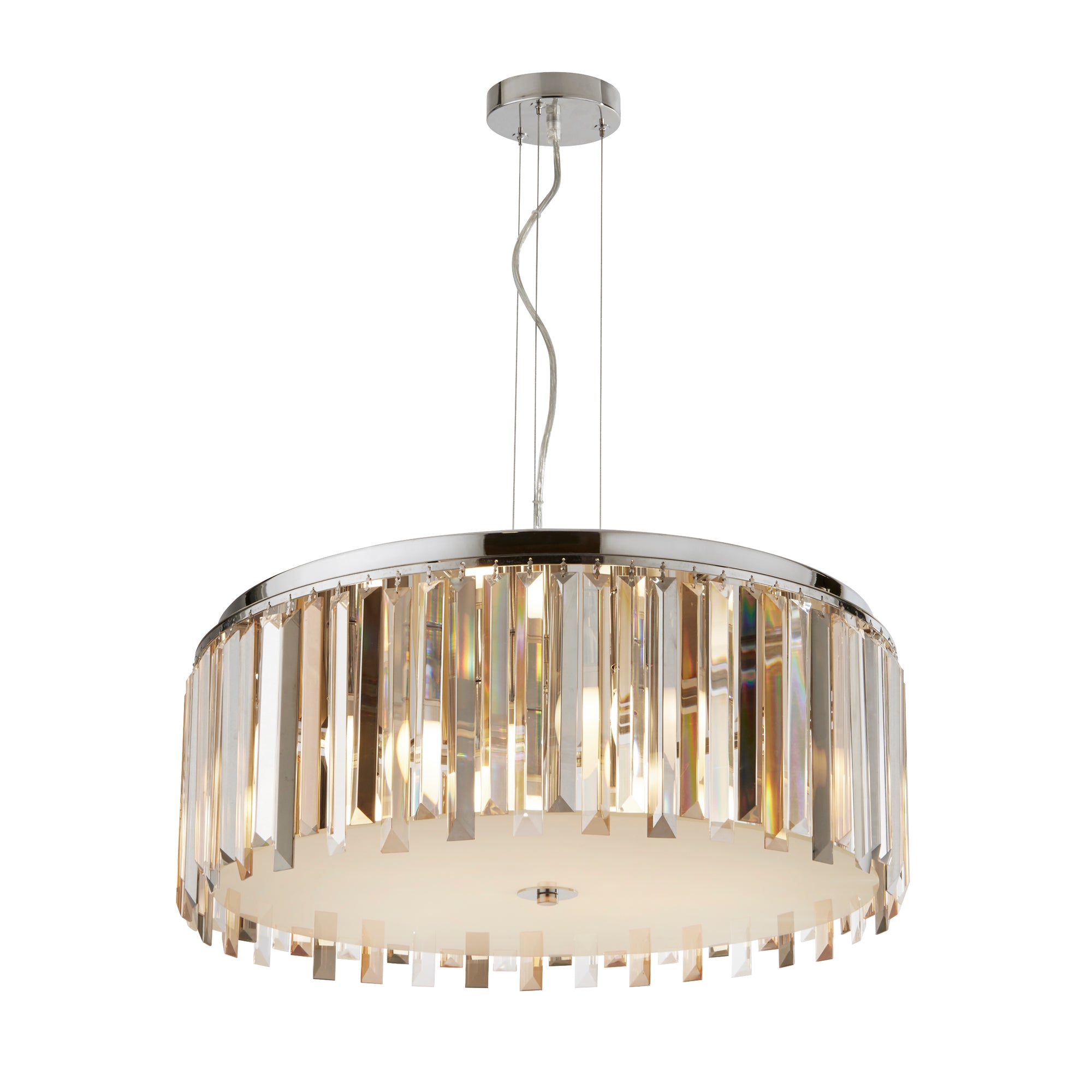 Clarissa Drum Pendant Convertible To Semi-Flush - Glass