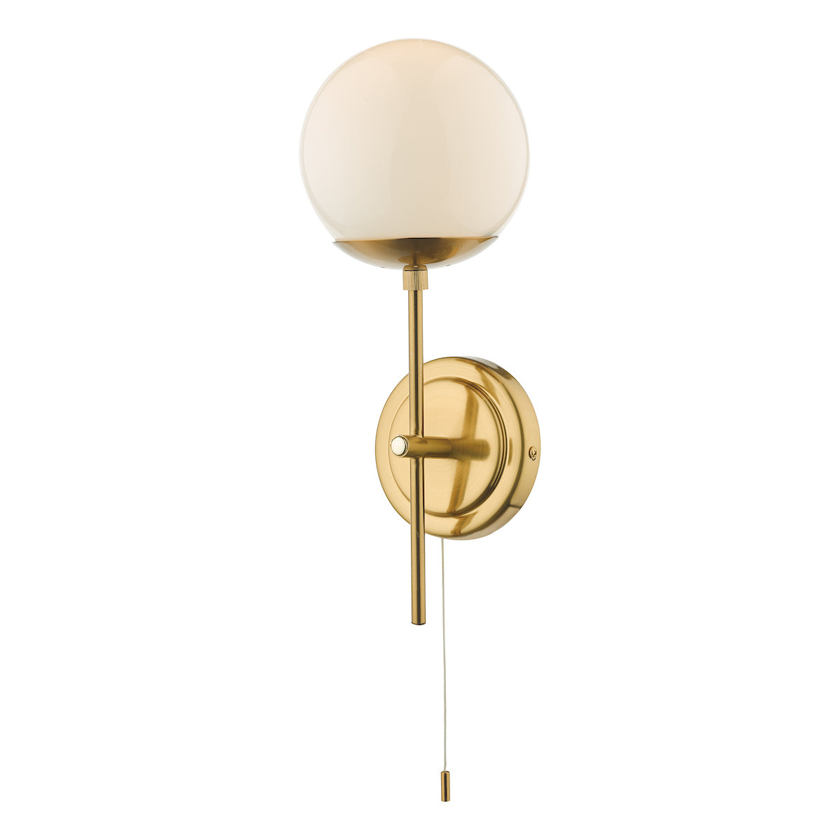 BOMBAZINE 1LT WALL LIGHT NATURAL BRASS CW GLS SHD
