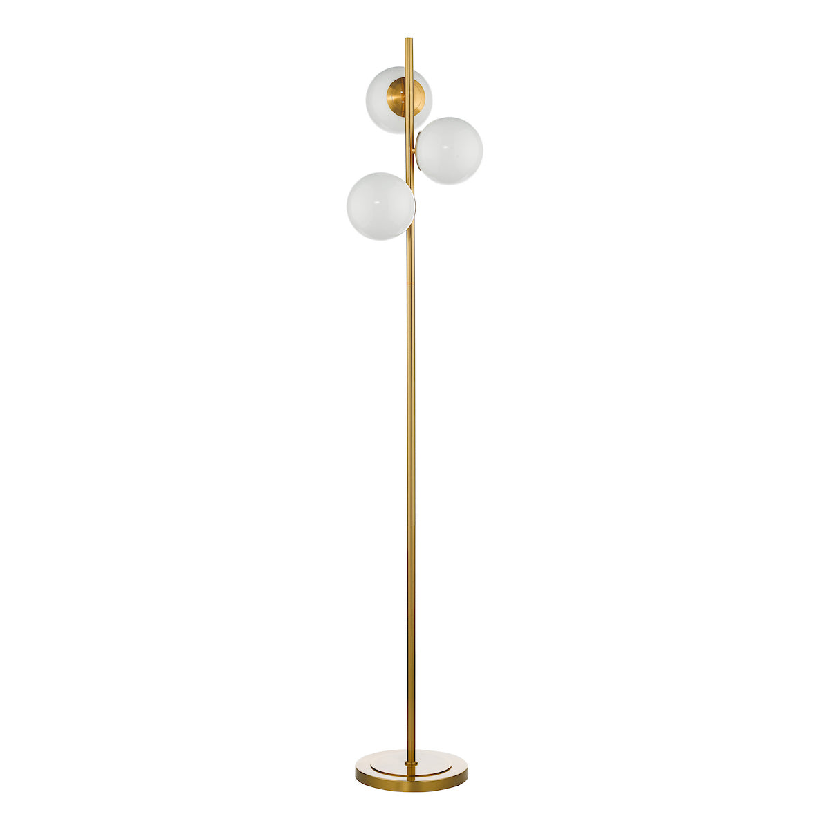 BOMBAZINE 3LT FLOOR LAMP NATURAL BRASS OPAL GLASS