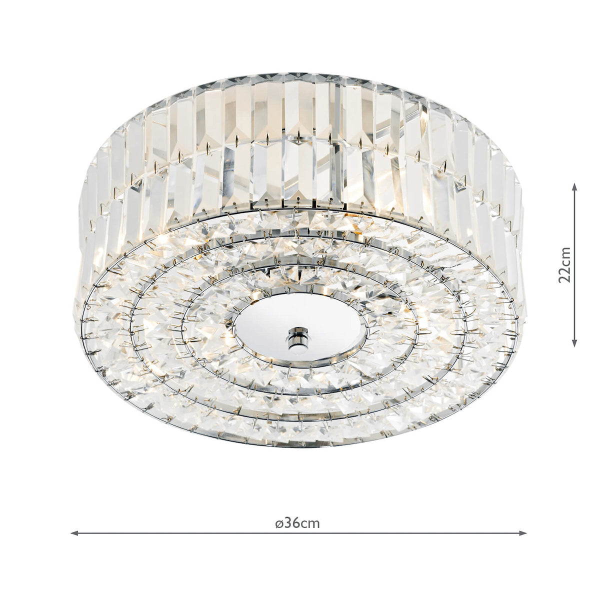 ERROL CRYSTAL SEMI FLUSH FITTING POLISHED CHROME