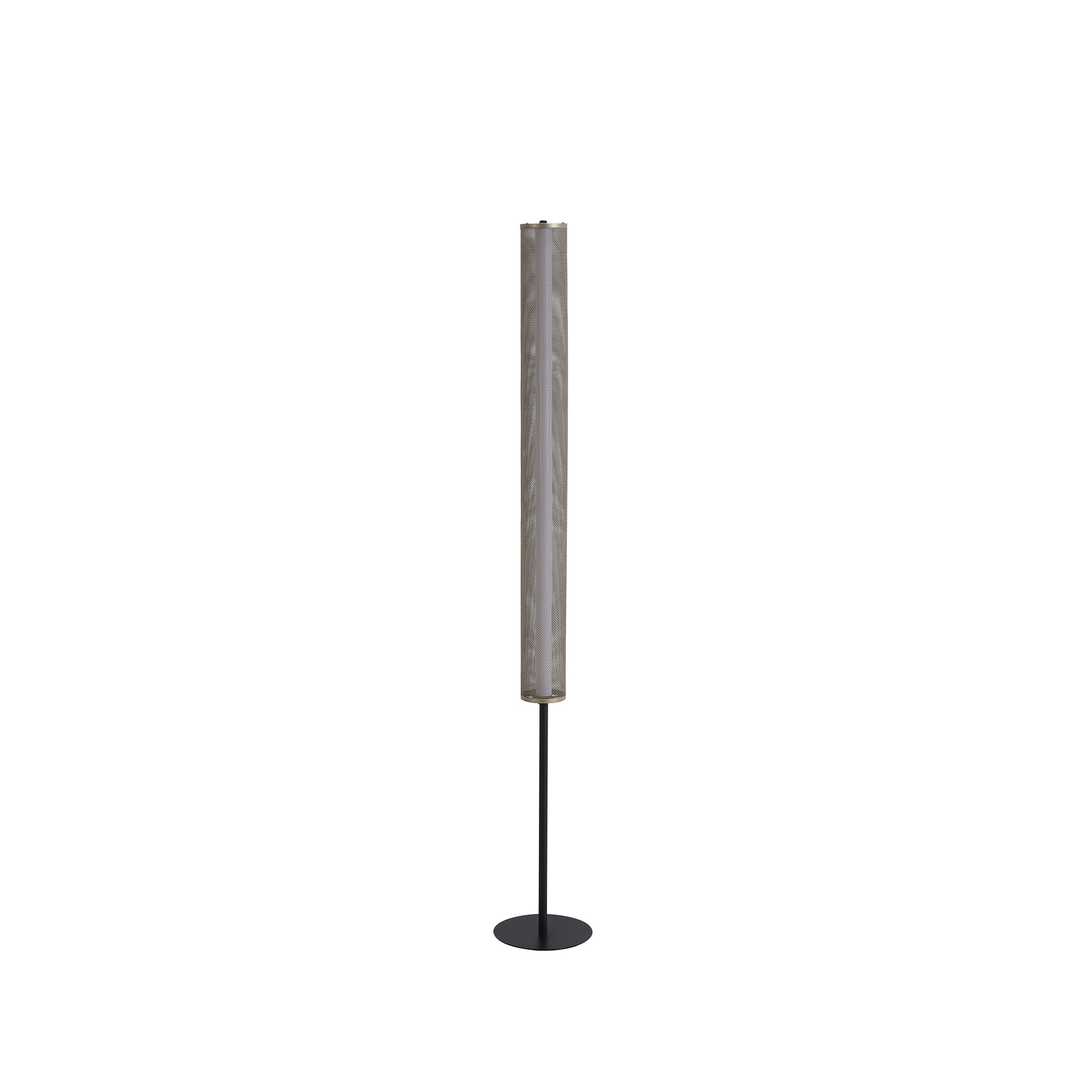 Thread LED Floor Lamp, Gold Mesh and Matt Black Metal