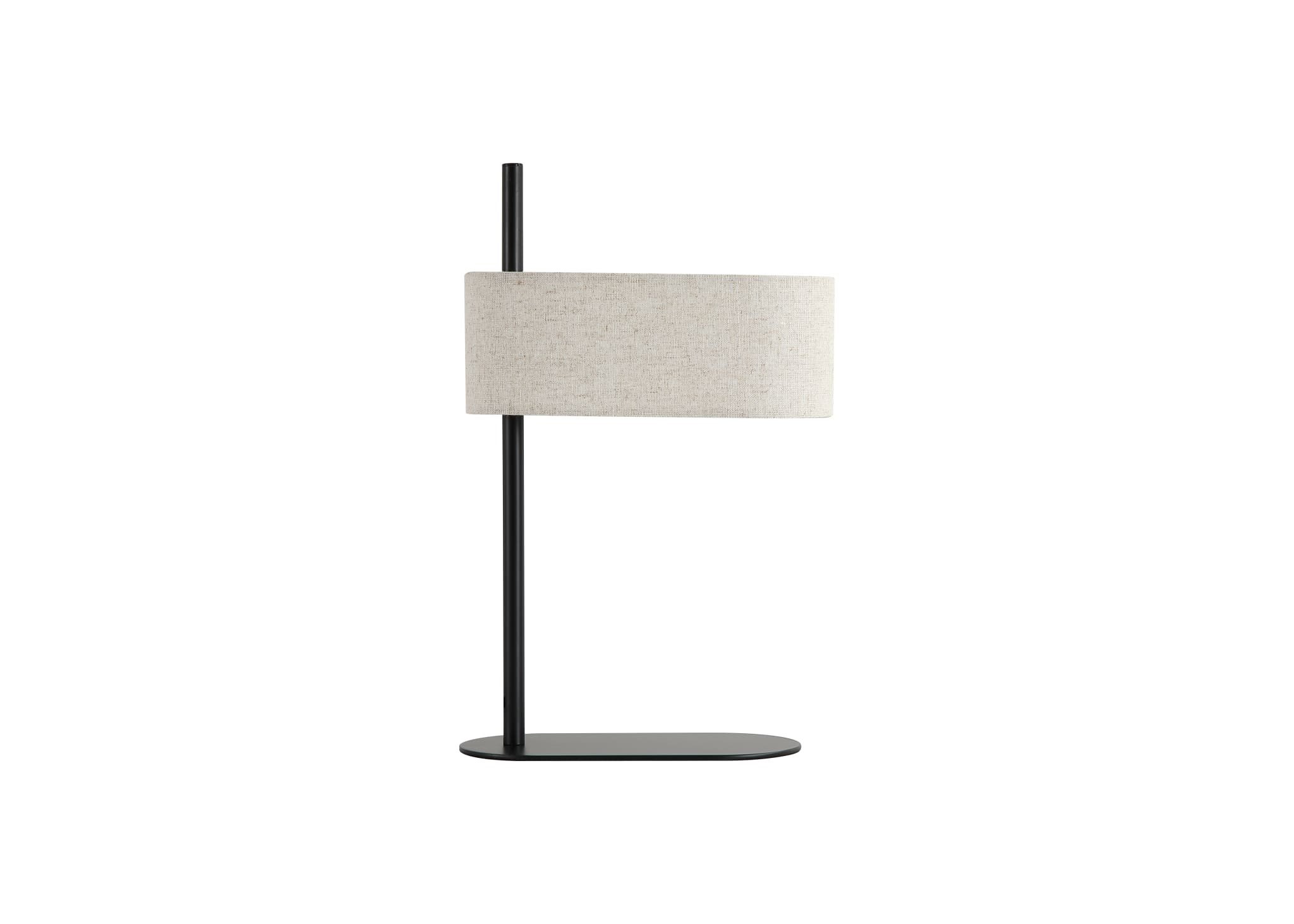 Hessian 1Lt Table Lamp, Black Metal with Linen Shade