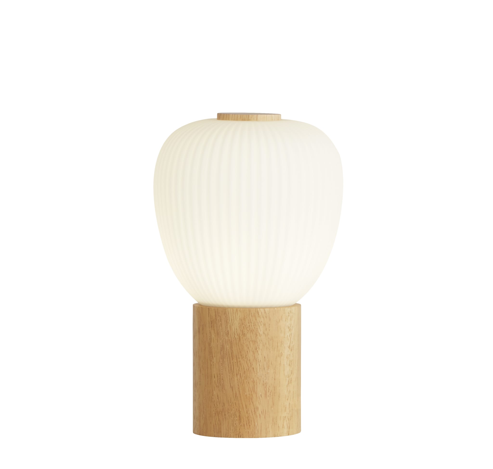 Ella Table Lamp - Wood & Opal Ribbed Glass