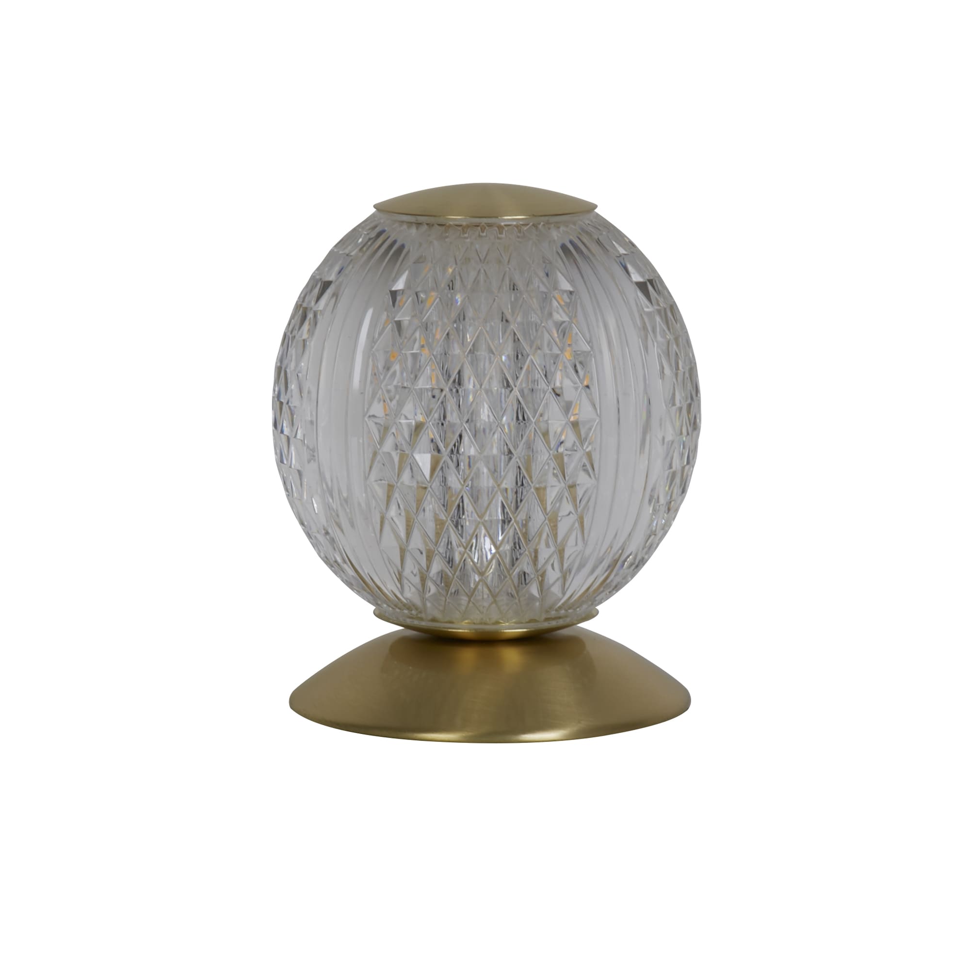 Allure Table Lamp, Satin Brass Metal & Clear Acrylic