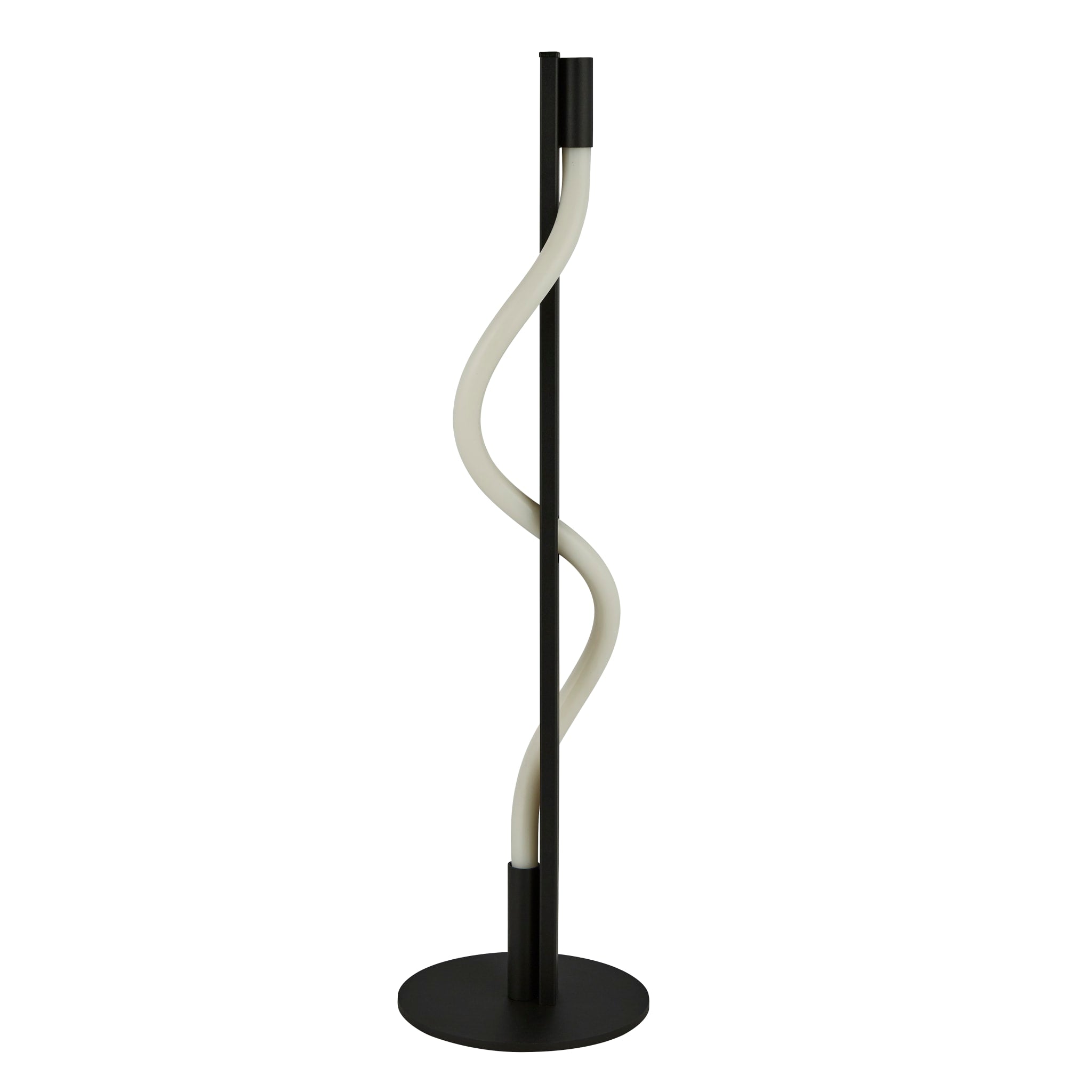 Serpent Floor Lamp - Black Metal & Opal Tube