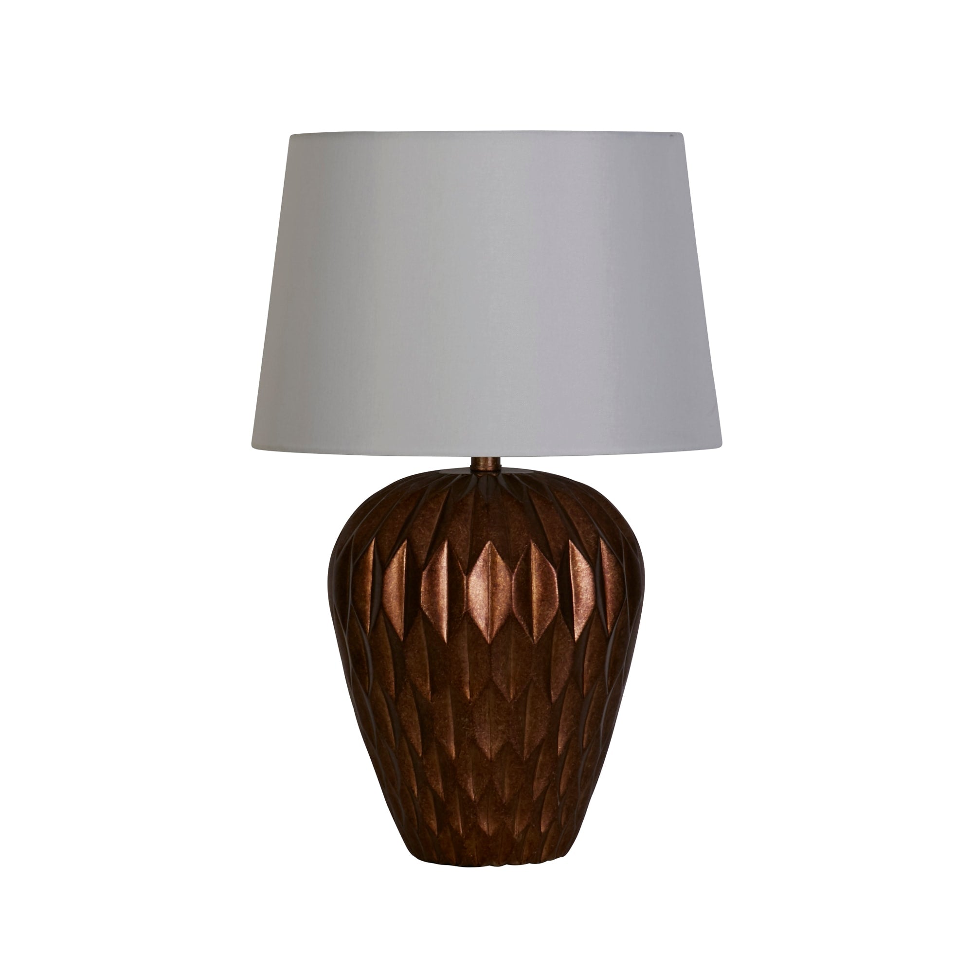 Rosetta 1Lt Table Lamp, Bronze Resin and White Linen Shade