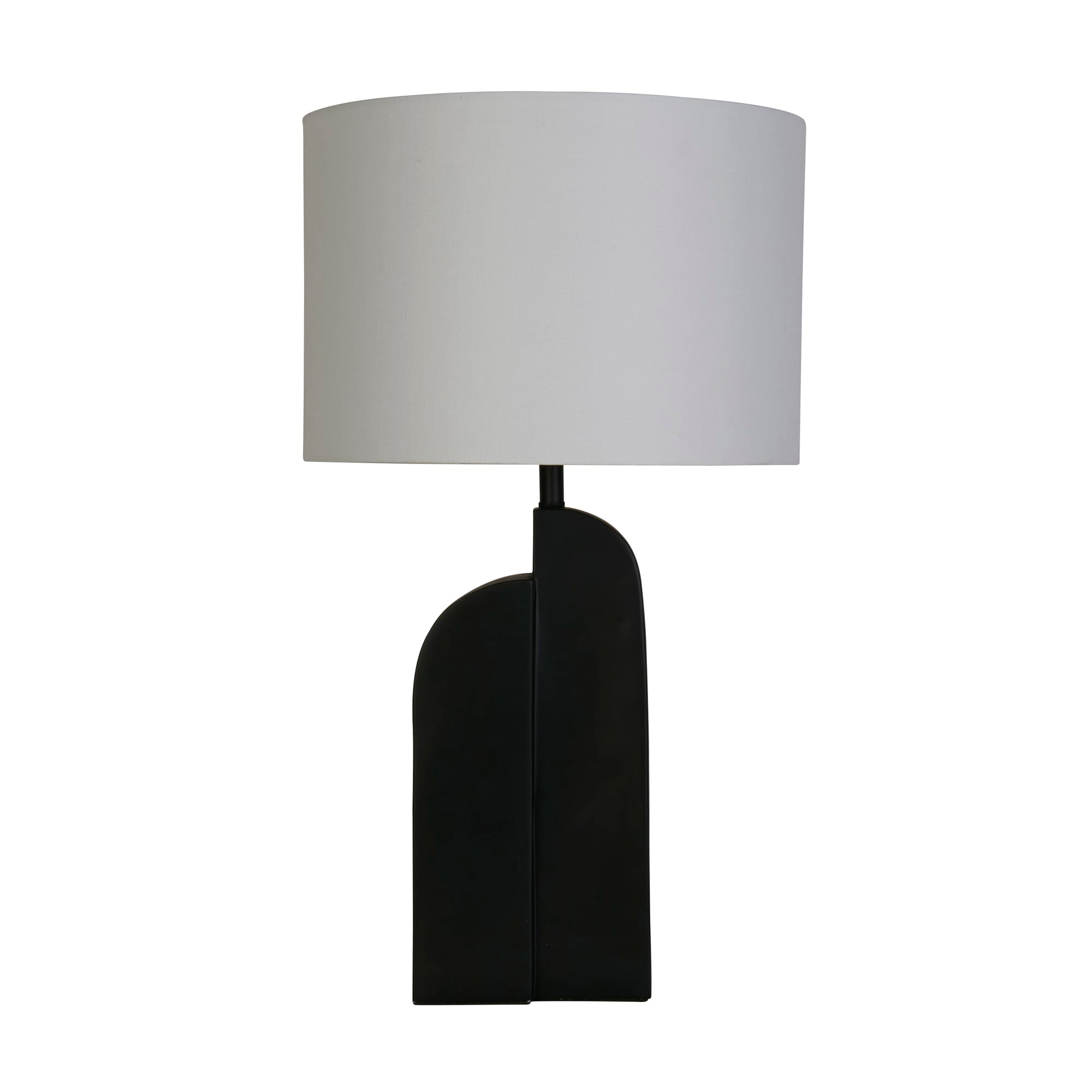 Perth 1Lt Table Lamp, Matt Black Resin & White Linen Shade