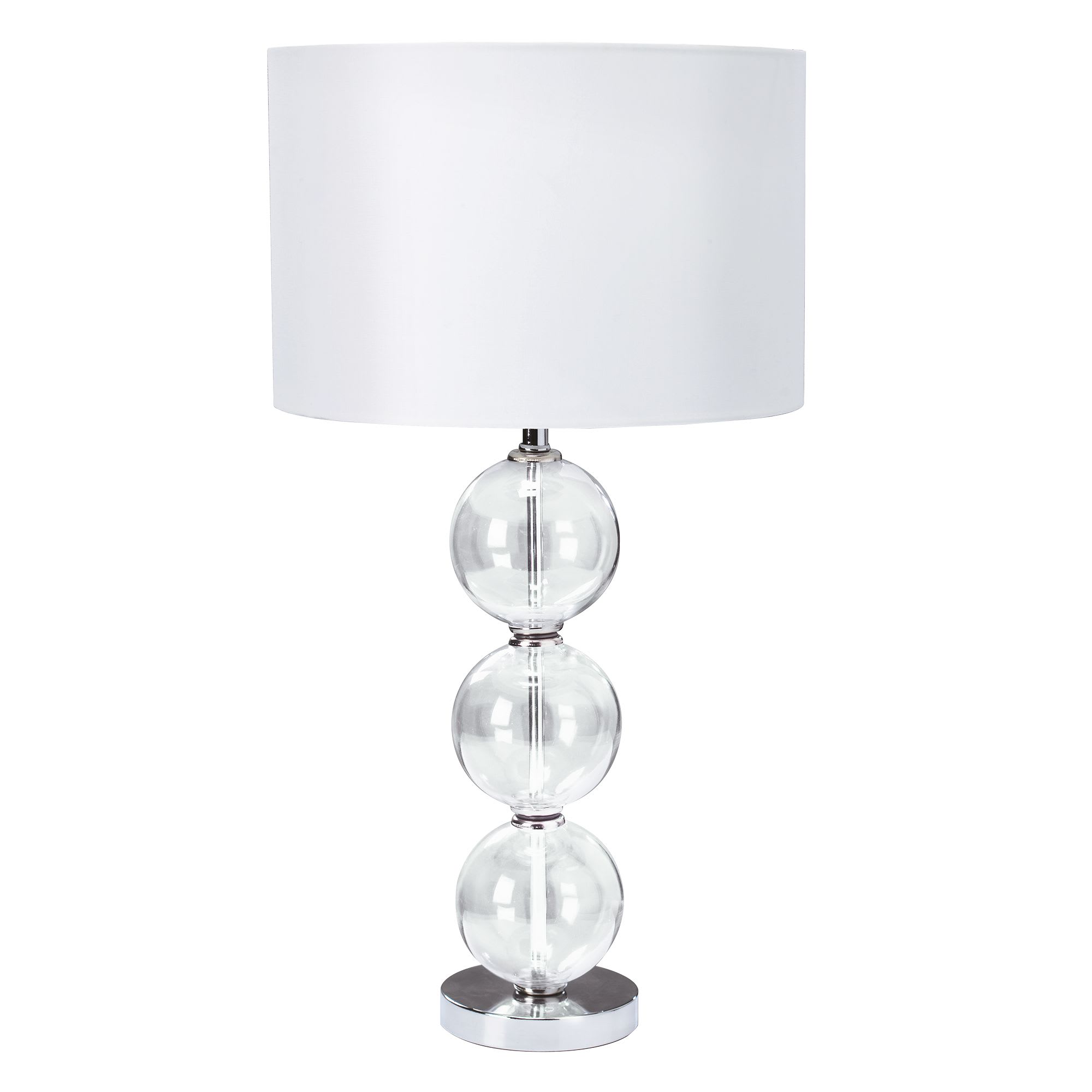 Bliss Table Lamp - Glass & White Linen Shade