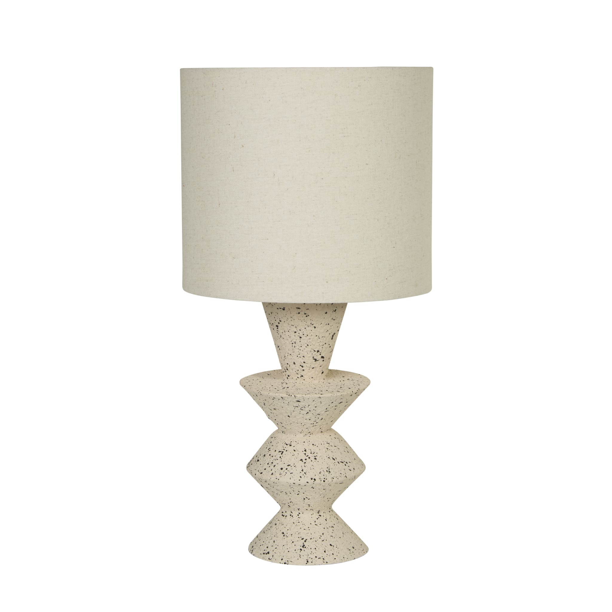 Malacca Table Lamp - Stoneware & White Fabric Shade